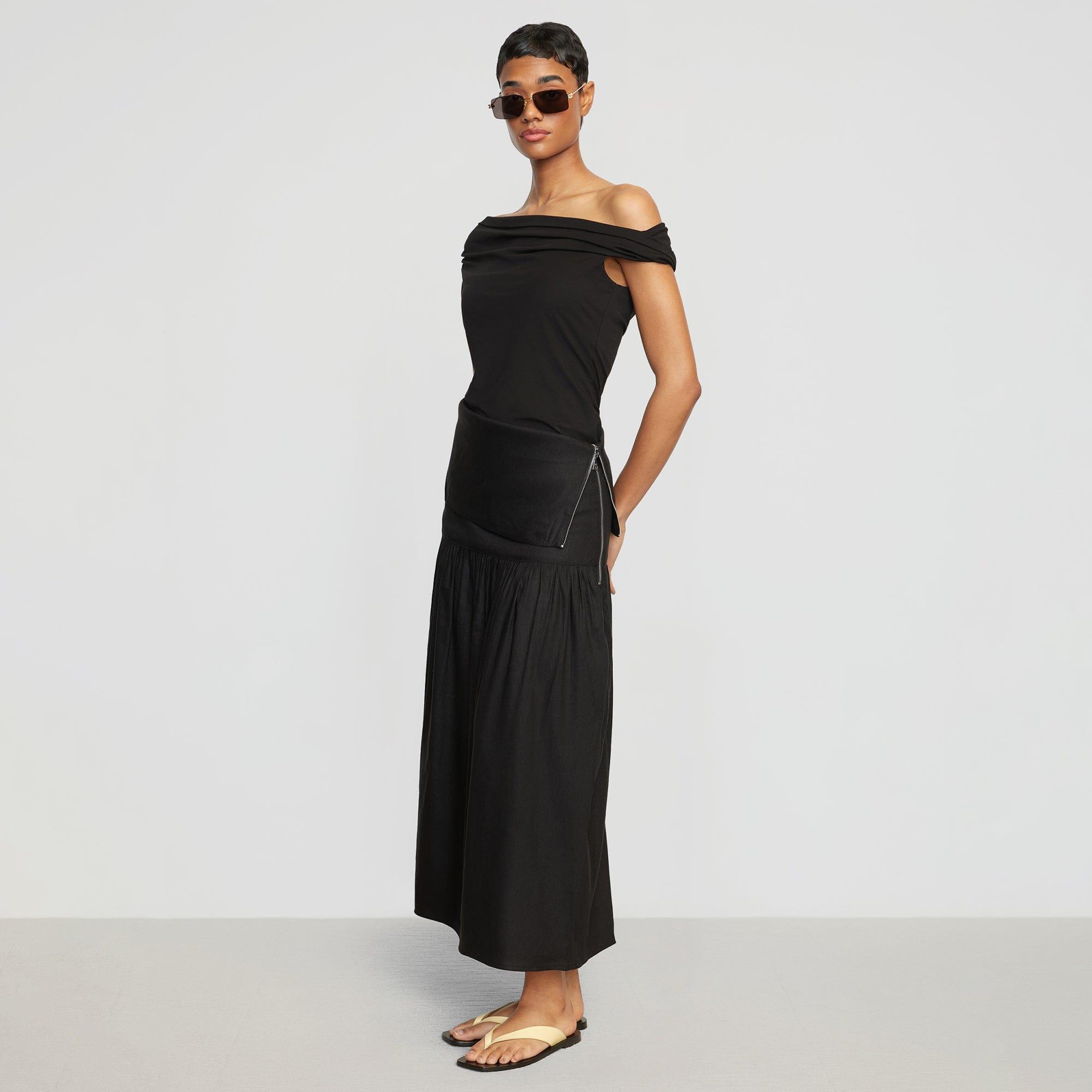 Mako Linen Foldover Zip-Waist Skirt Product Image