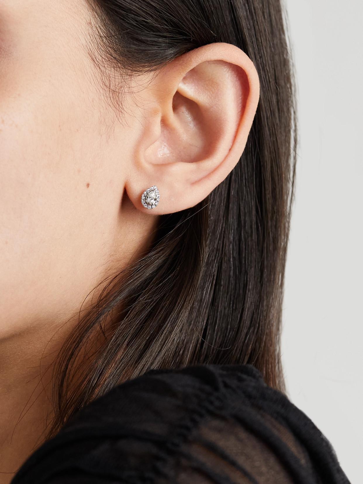 DE BEERS Aura 18-karat White Gold Diamond Earrings Product Image