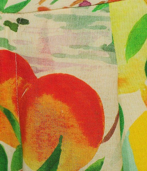 Antonio Melani Collins Tropical Fruit Print Coordinating Linen Wide Leg Pants Product Image