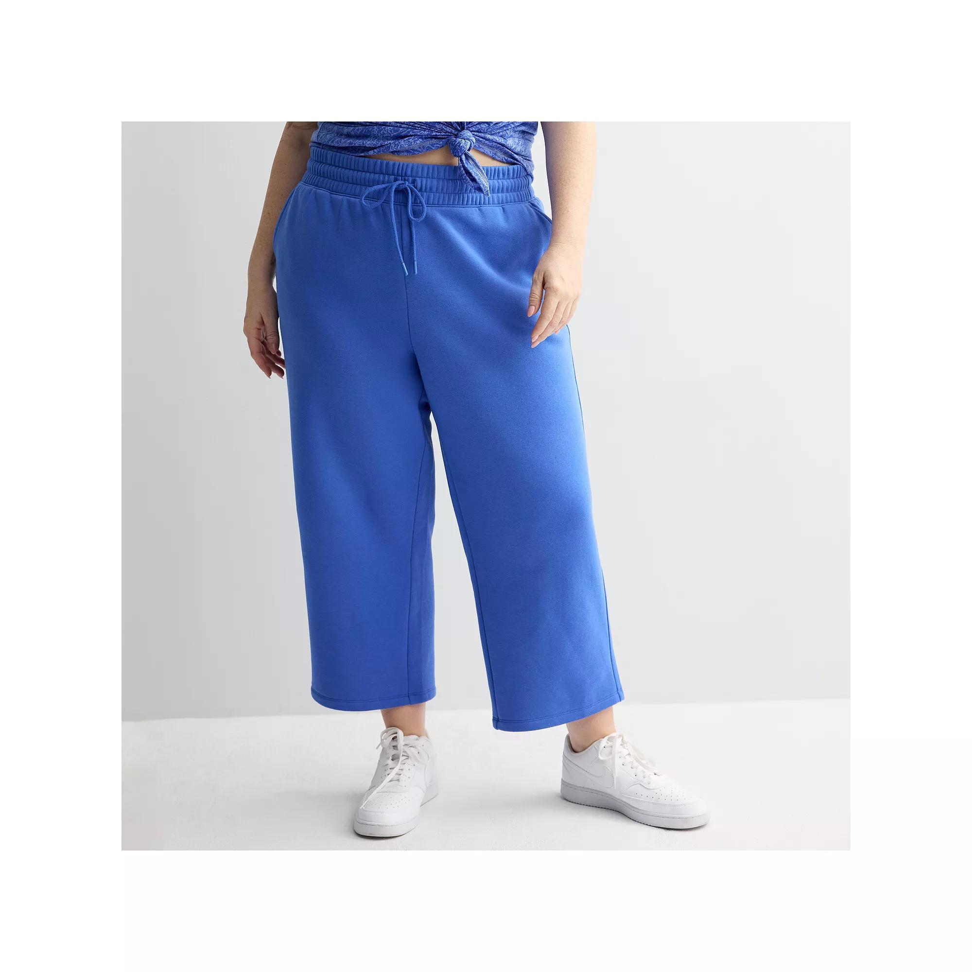 Plus Size Tek Gear® Ultrasoft Fleece Cropped Pants, Women's, Size: 4XL, Tara Blue Product Image