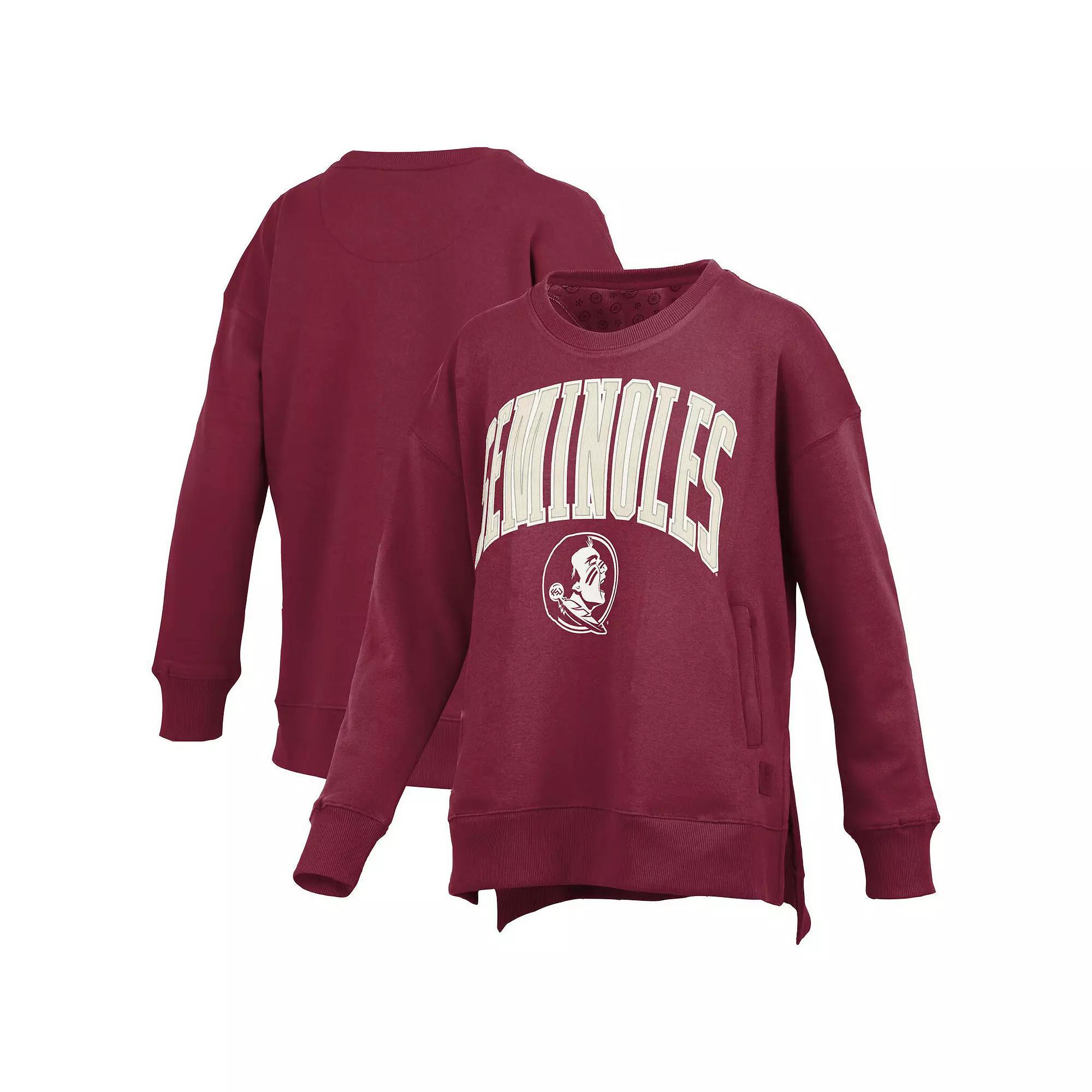Women's Pressbox Garnet Florida State Seminoles Pocketed Arch Pullover Sweatshirt, Size: Large, Red Product Image
