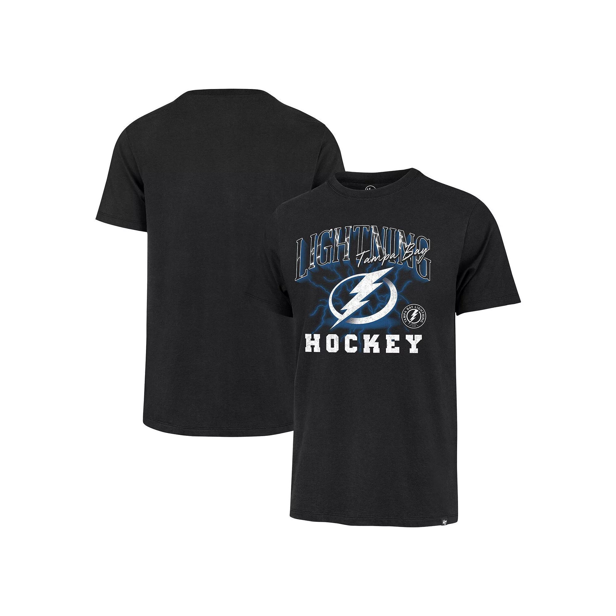 Men's '47 Black Tampa Bay Lightning Regional Localized Franklin T-Shirt, Size: Large, Lgh Black Product Image