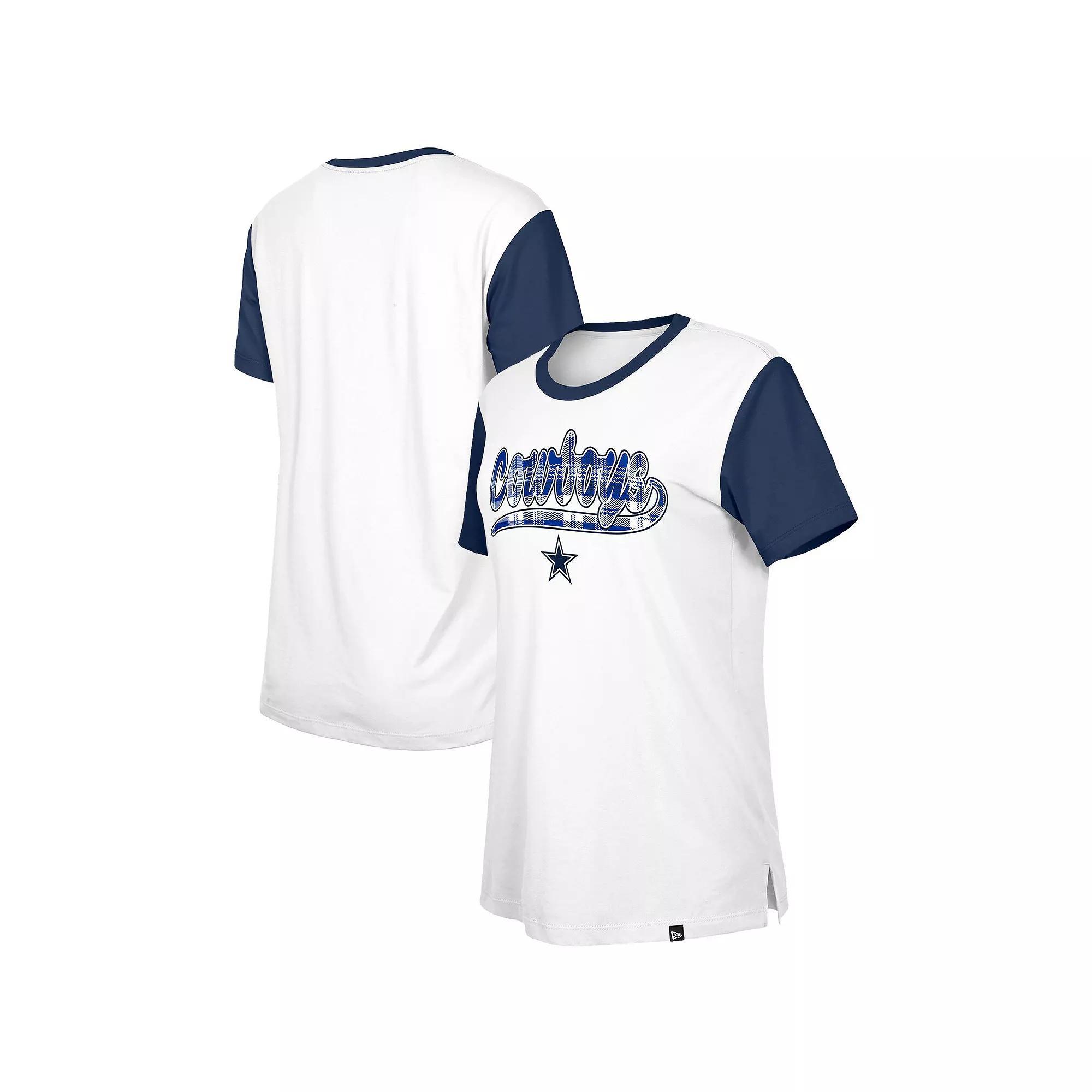 Women's New Era White/Navy Dallas Cowboys 3rd Down T-Shirt, Size: Medium Product Image