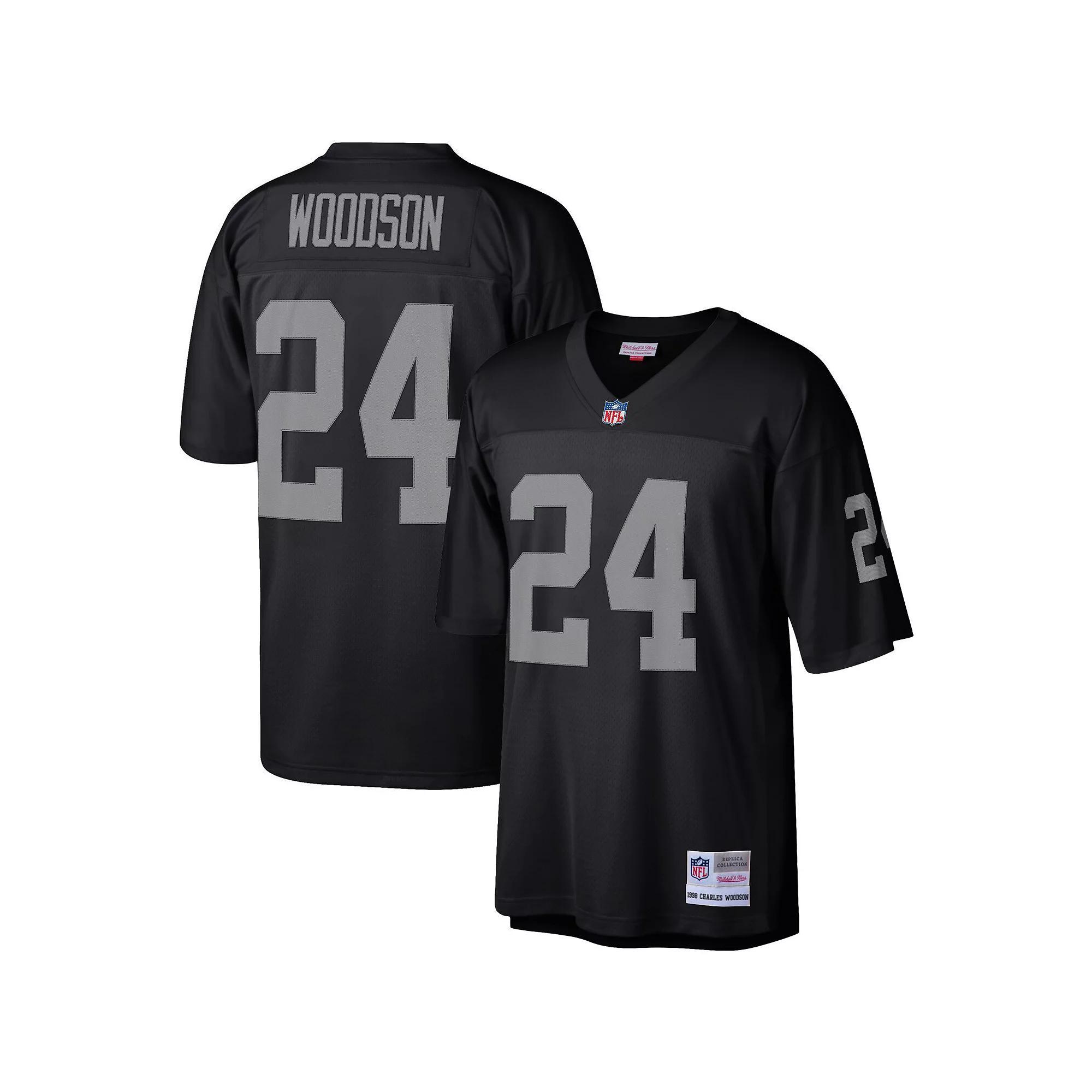 Men's Mitchell & Ness Charles Woodson Black Las Vegas Raiders Legacy Replica Jersey, Size: 5XL, Lvr Black Product Image