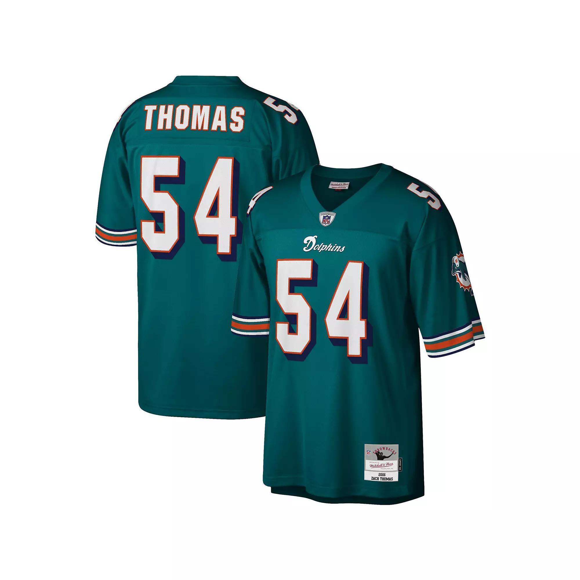 Mens Mitchell & Ness Zach Thomas Aqua Miami Dolphins Legacy Replica Jersey Turquoise A Product Image