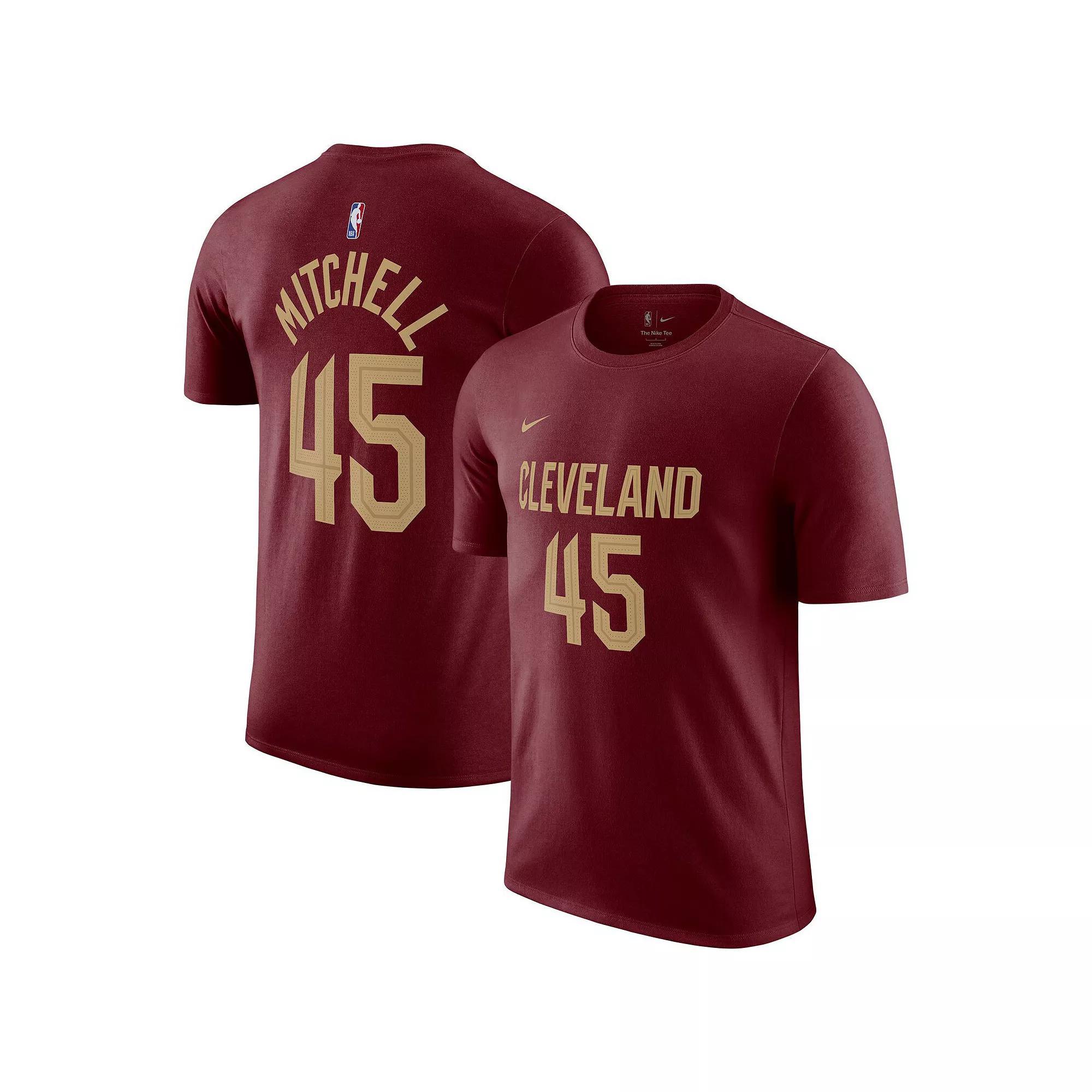 Men's Nike Donovan Mitchell Burgundy Cleveland Cavaliers Icon 2022/23 Name & Number T-Shirt, Size: Large, Med Re Product Image