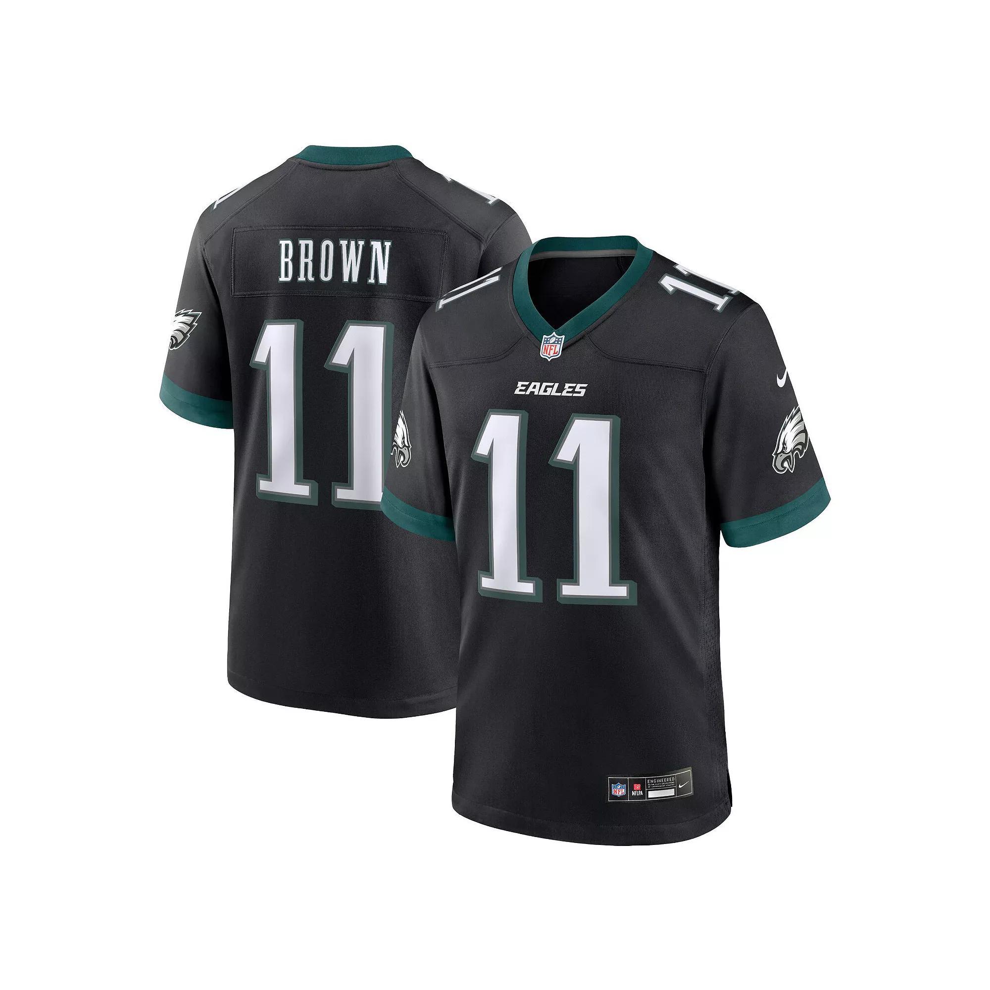 Men's Nike A.J. Brown Black Philadelphia Eagles Alternate Game Jersey, Size: Small Product Image