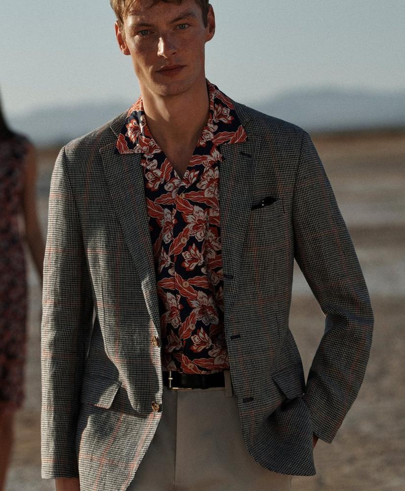 Cotton Short Sleeve Camp Collar Shirt In Voyager Print Product Image