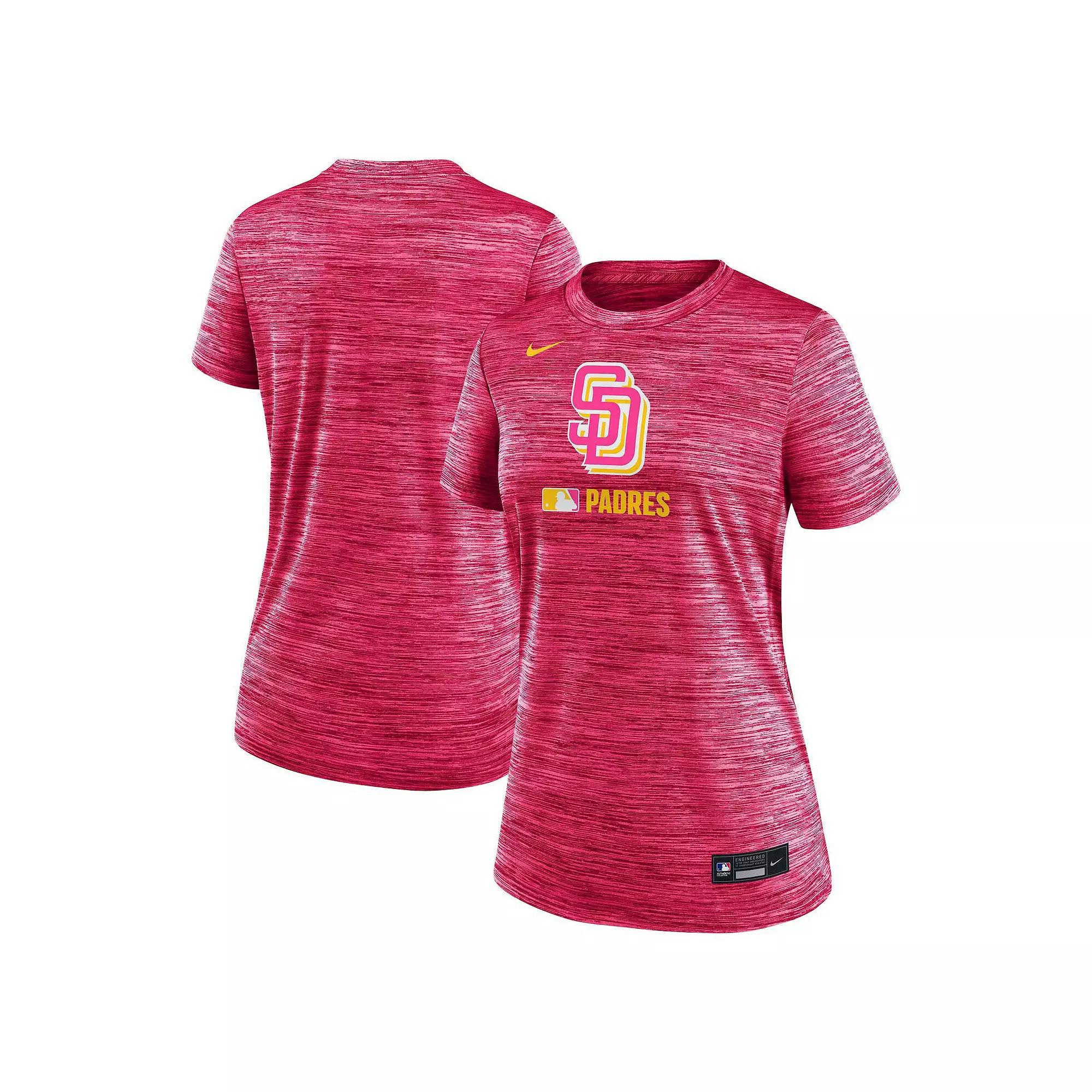 Women's Nike Pink San Diego Padres Authentic Collection City Connect Velocity Performance T-Shirt, Size: Large Product Image