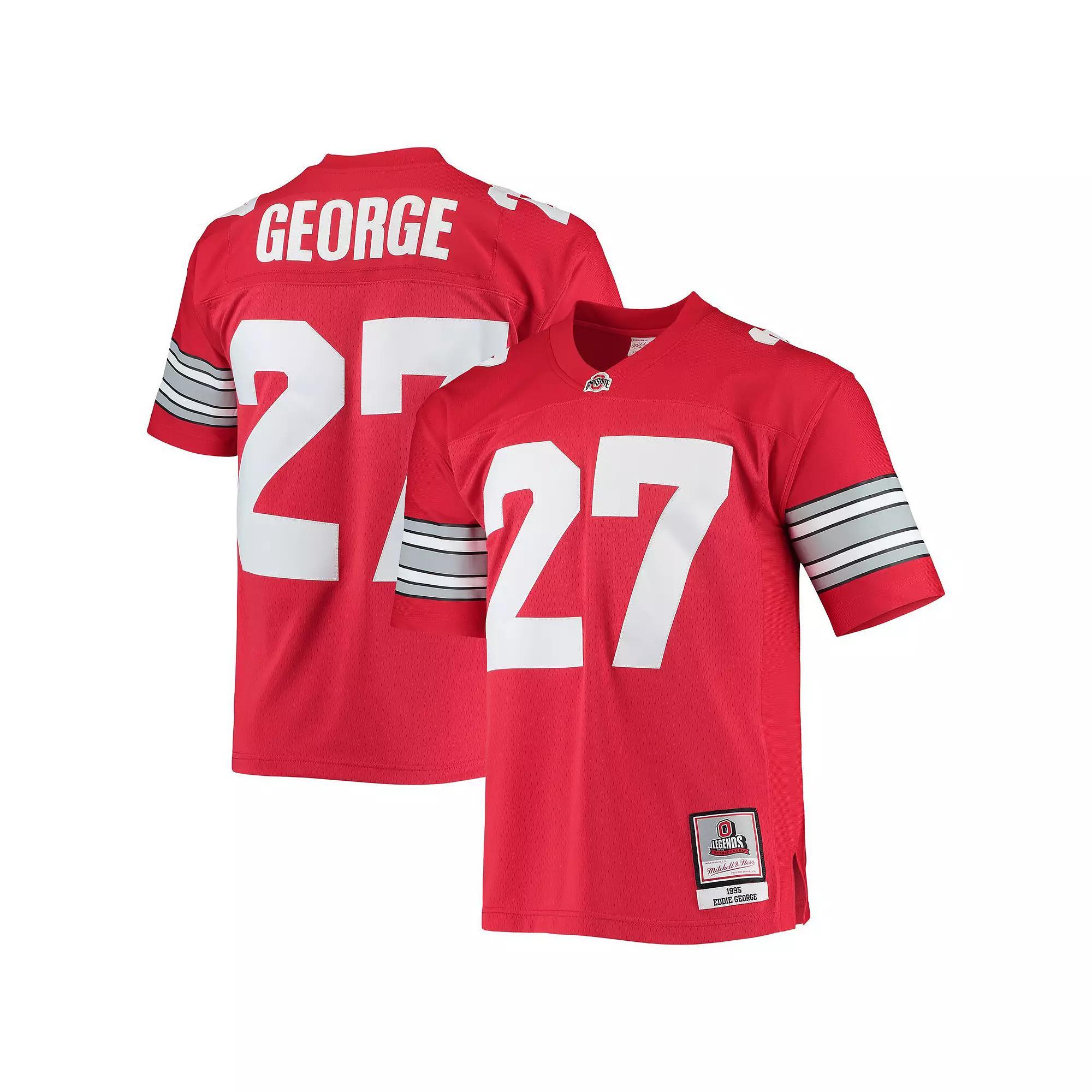 Mens Mitchell & Ness Eddie George Scarlet Ohio State Buckeyes 1995 Authentic Throwback Legacy Jersey Product Image