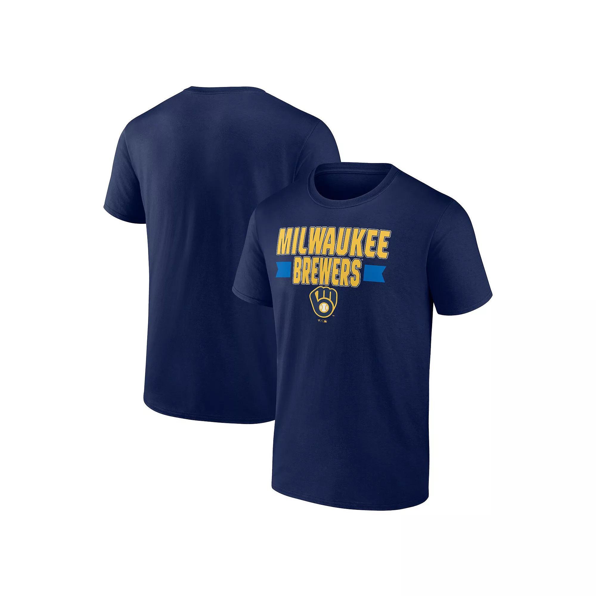 Men's Fanatics Navy Milwaukee Brewers Close Victory T-Shirt, Size: Medium, Blue Product Image