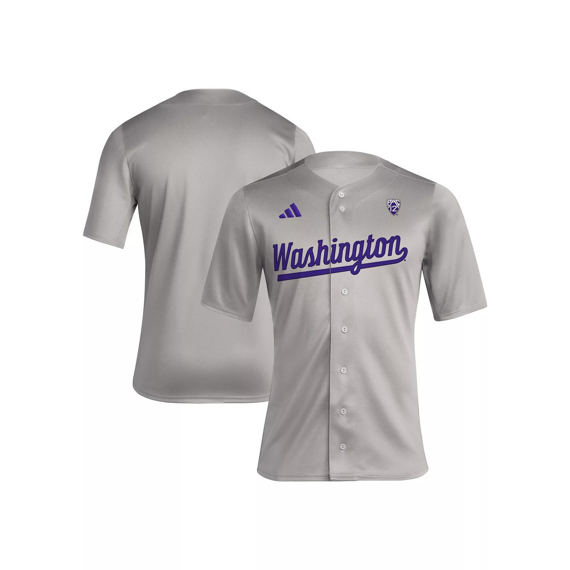 Men's adidas Gray Washington Huskies Replica Baseball Jersey, Size: Large, Grey Product Image