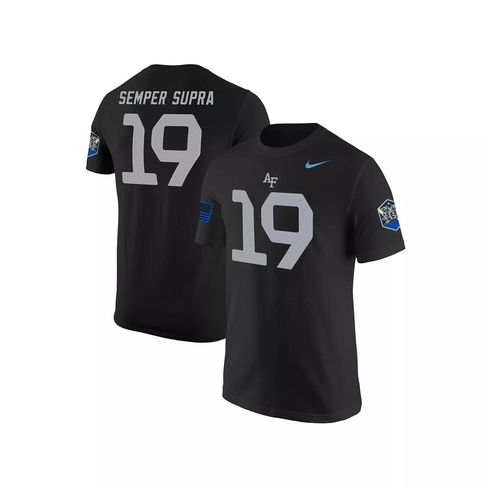 Men's Nike #1 Black Air Force Falcons Space Force Rivalry Replica Jersey T-Shirt, Size: XL, Afa Black Product Image