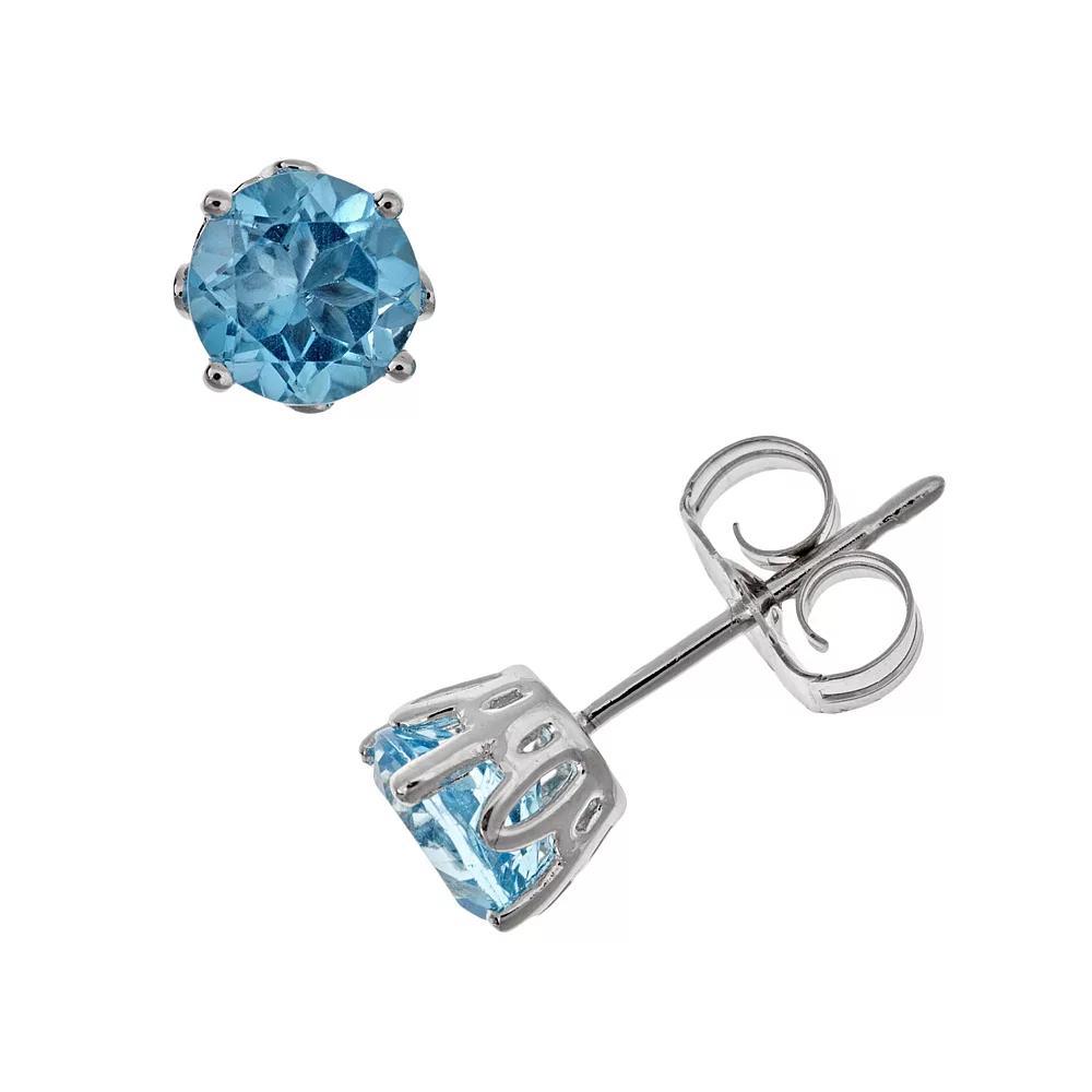 Celebration Gems Sterling Silver Aquamarine Stud Earrings, Women's, Blue Product Image