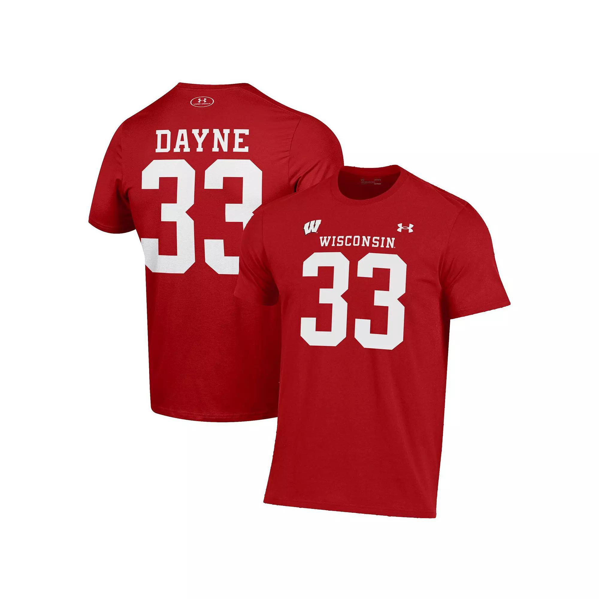 Men's Under Armour Ron Dayne Red Wisconsin Badgers Name & Number T-Shirt, Size: Medium Product Image