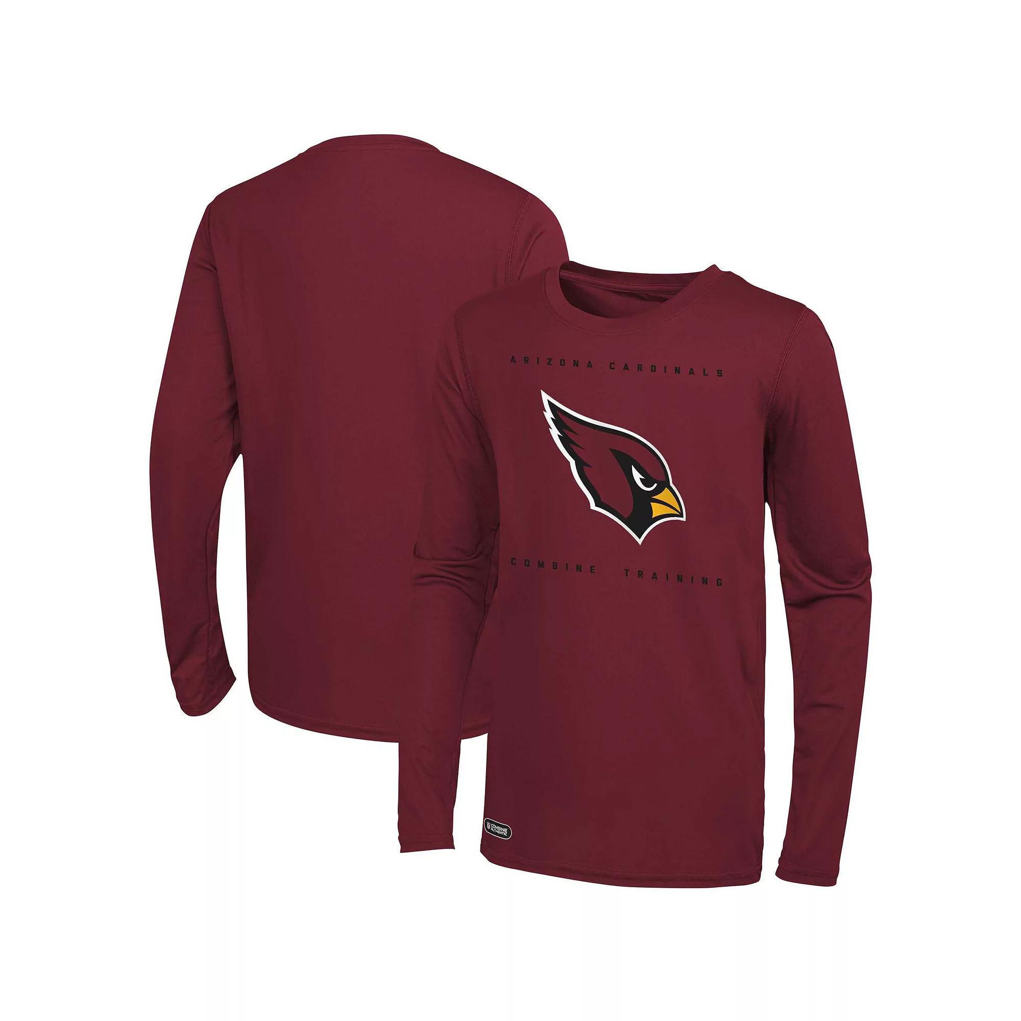 Men's Cardinal Arizona Cardinals Side Drill Long Sleeve T-Shirt, Size: Large, Red Product Image