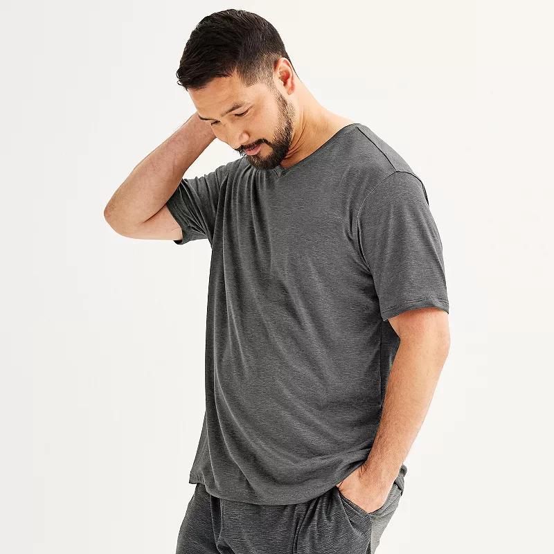 Big & Tall Sonoma Goods For Life® Supersoft V-Neck Pajama Shirt, Men's, Size: 2XB, Medium Gray Space Dye Product Image