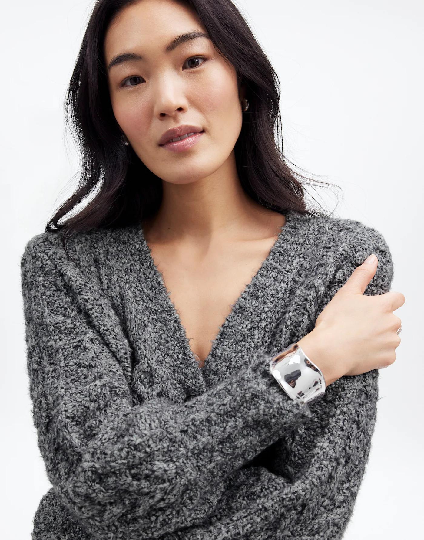 Cable V-Neck Cardigan Product Image