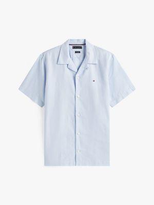 Regular Fit Linen-Blend Camp Shirt Product Image