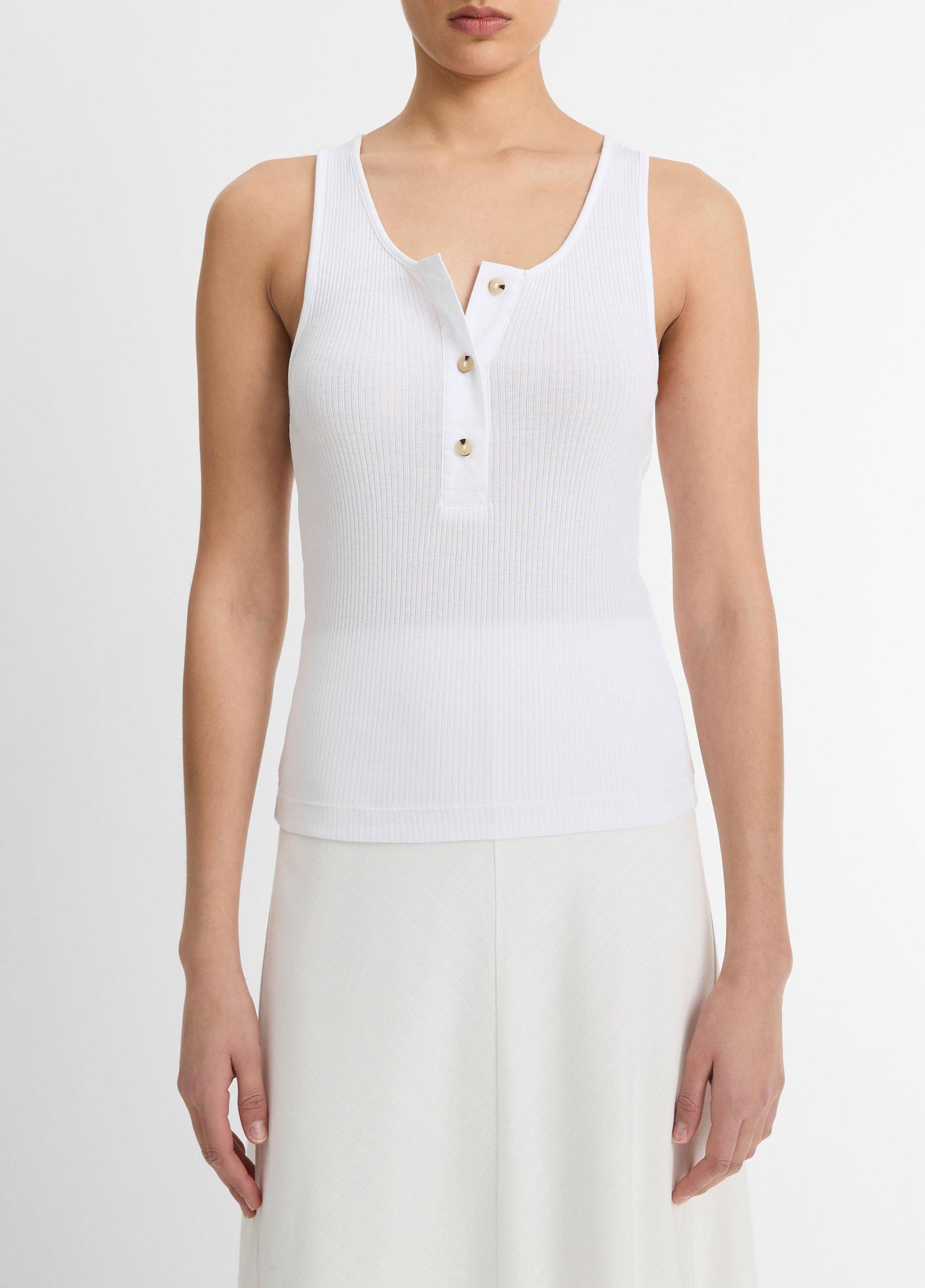 Pima Cotton Henley Tank Product Image