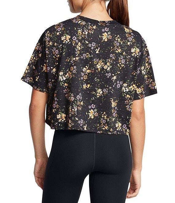 Under Armour Printed Knit Crew Neck Dropped Shoulder Oversize Fit Crop Tee Product Image