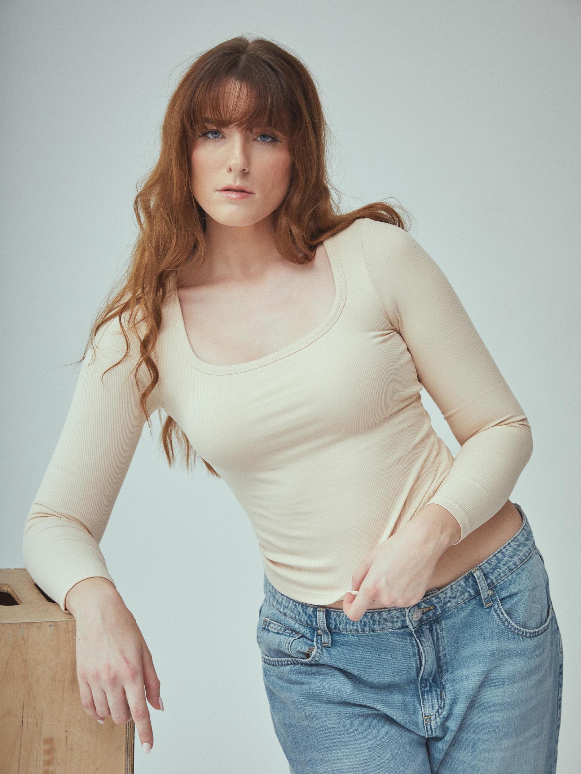 Bamboo Long Sleeve Scoop Neck Brami (Full Length) Product Image