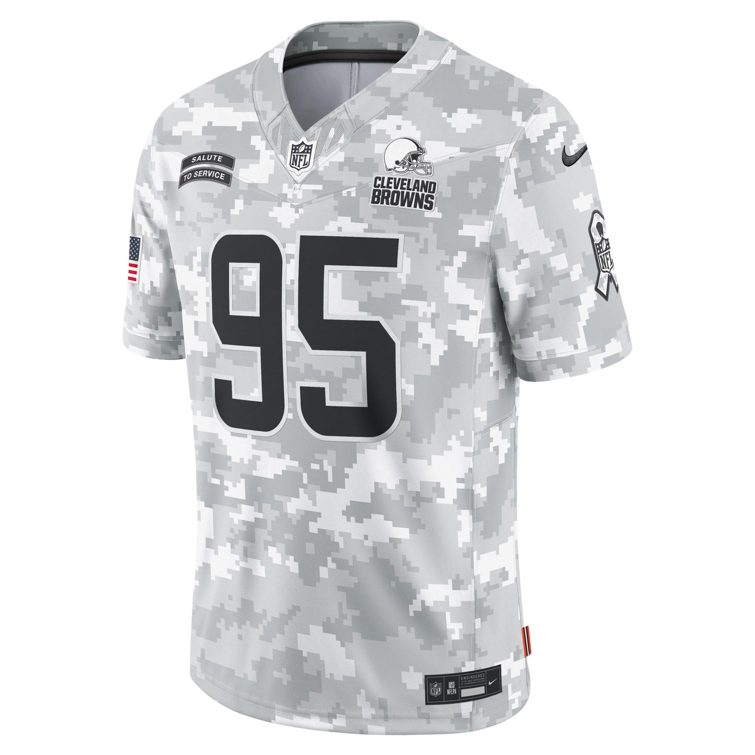 Men's Nike Myles Garrett Arctic Camo Cleveland Browns 2024 Salute to Service Limited Jersey, Size: 2XL, Team Product Image