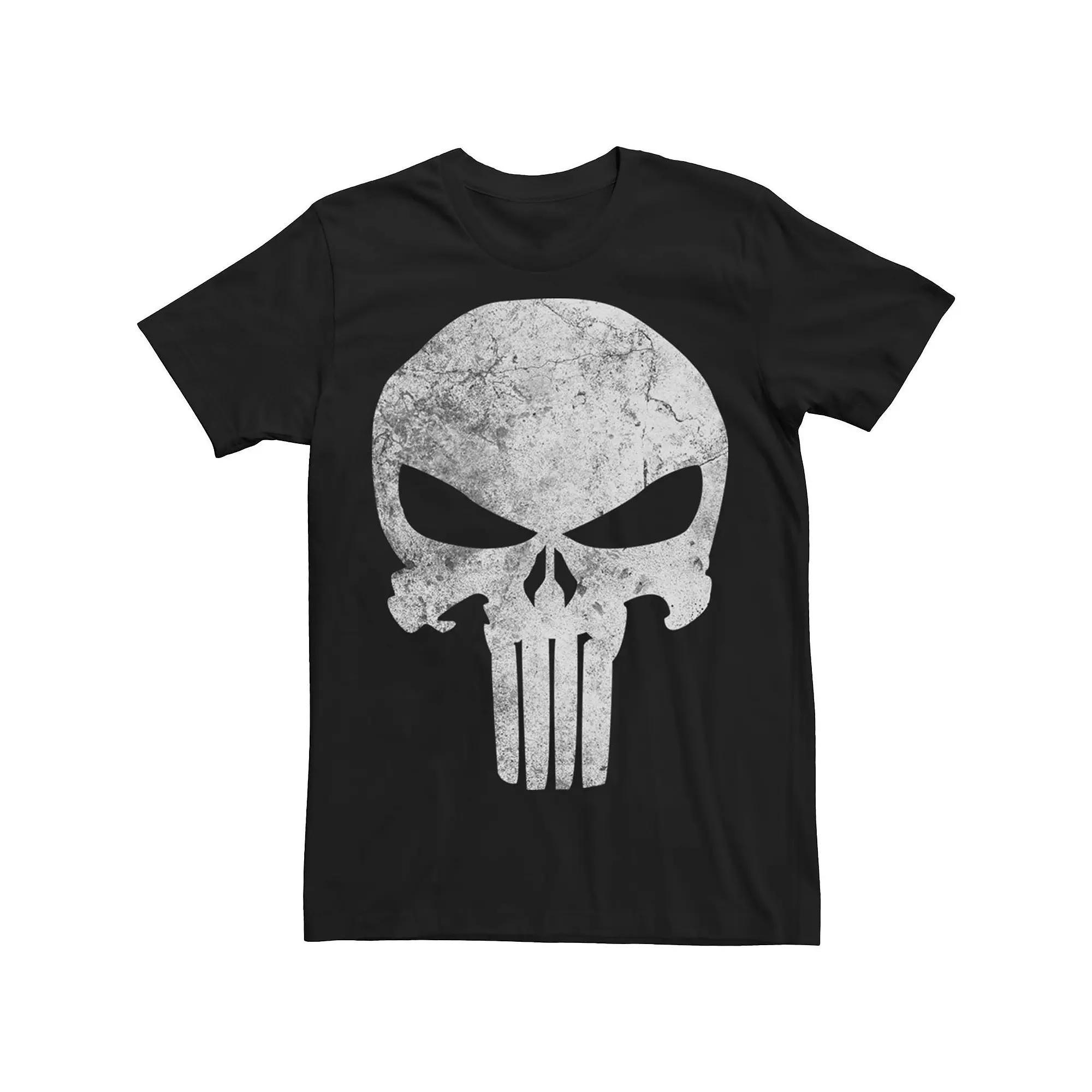 Big & Tall Marvel Punisher Distresskull Logo Tee, Men's, Size: 5XL, Black Product Image