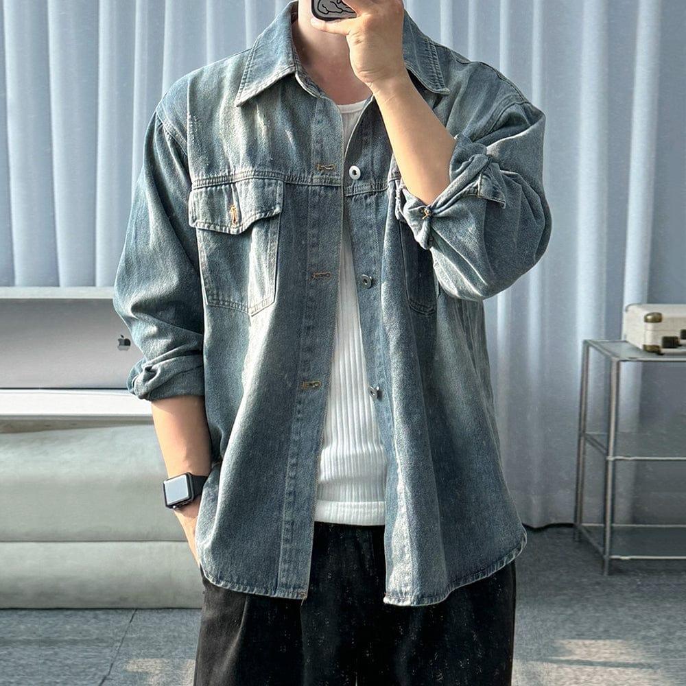 RT No. 12483 DENIM BUTTON-UP SHIRT JK Product Image
