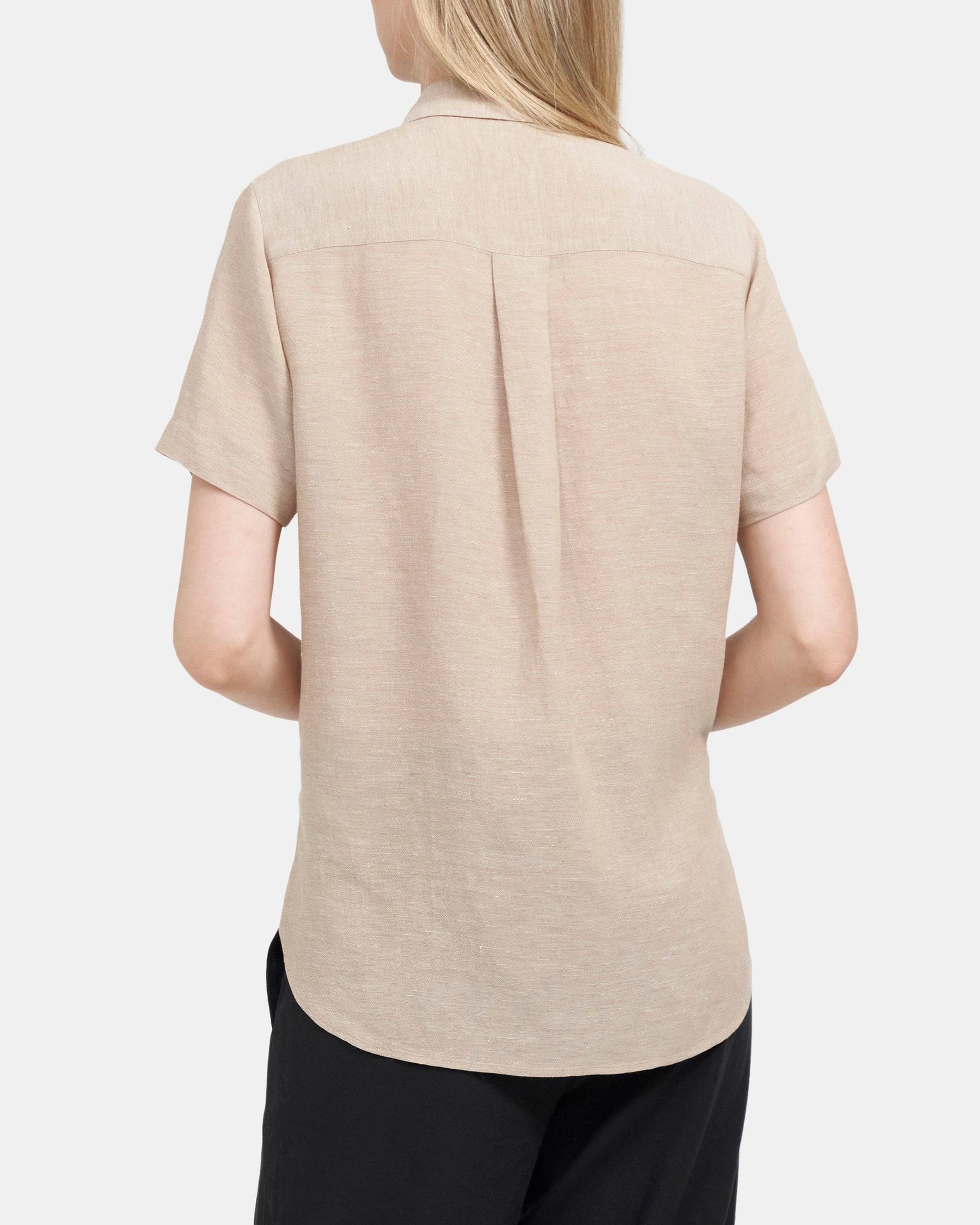 Tie-Front Shirt in Linen Product Image