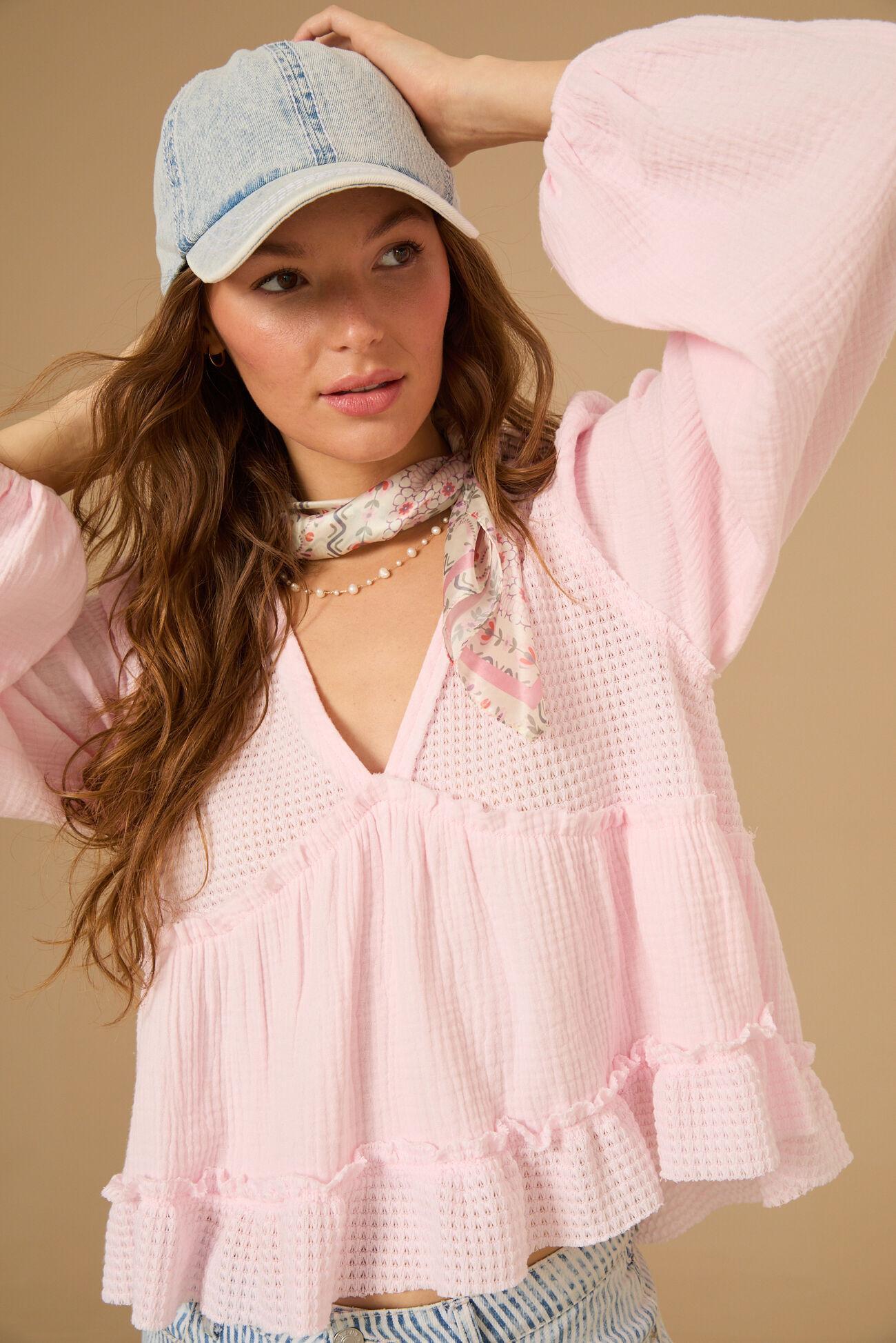 Catarina Long Sleeve Babydoll Top Product Image