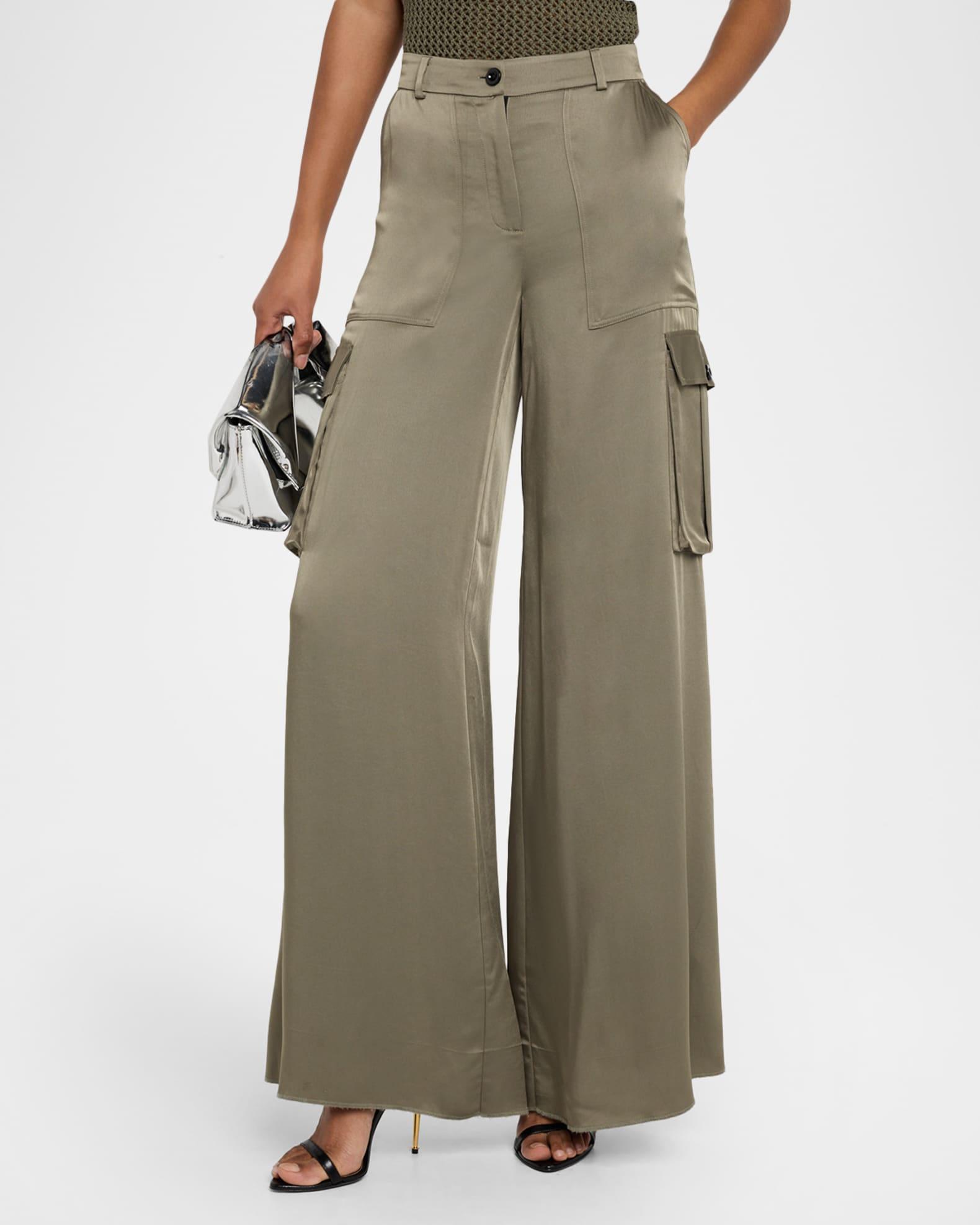 Maia Silky Satin Cargo Pants Product Image