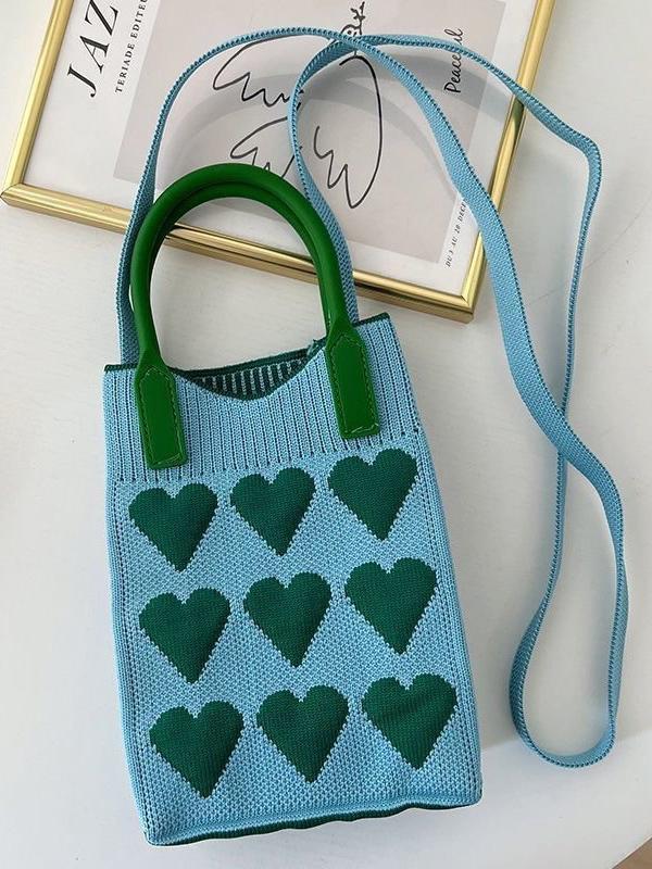 Heart Print Split-Joint Bags Crossbody Bags Handbags Product Image
