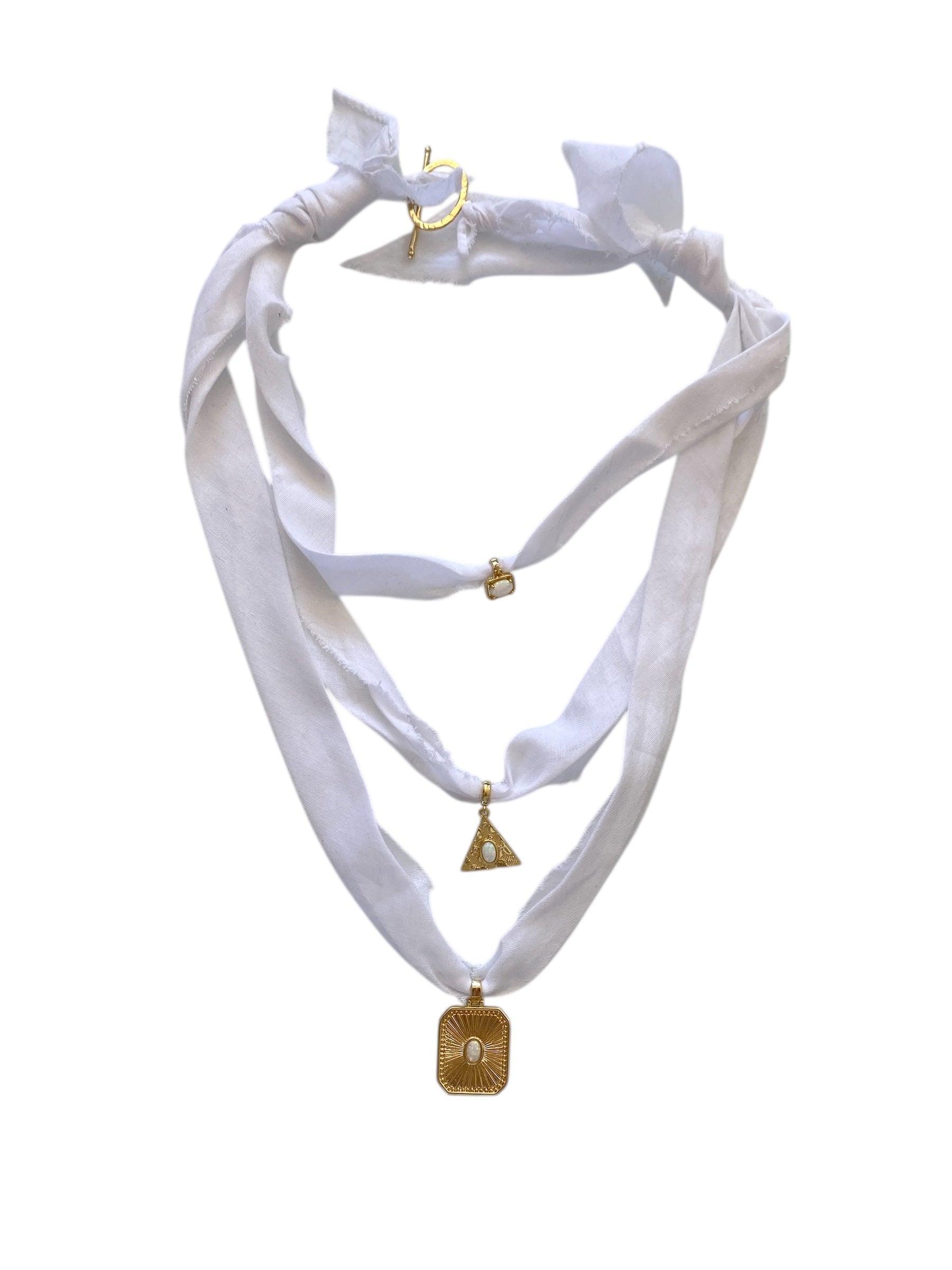 White Triple Bandana Necklace Product Image
