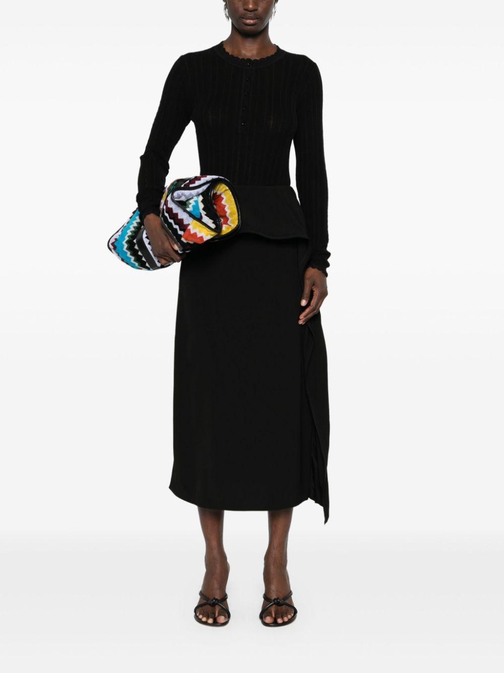 Delia Pointelle-knit Cardigan In Schwarz Product Image