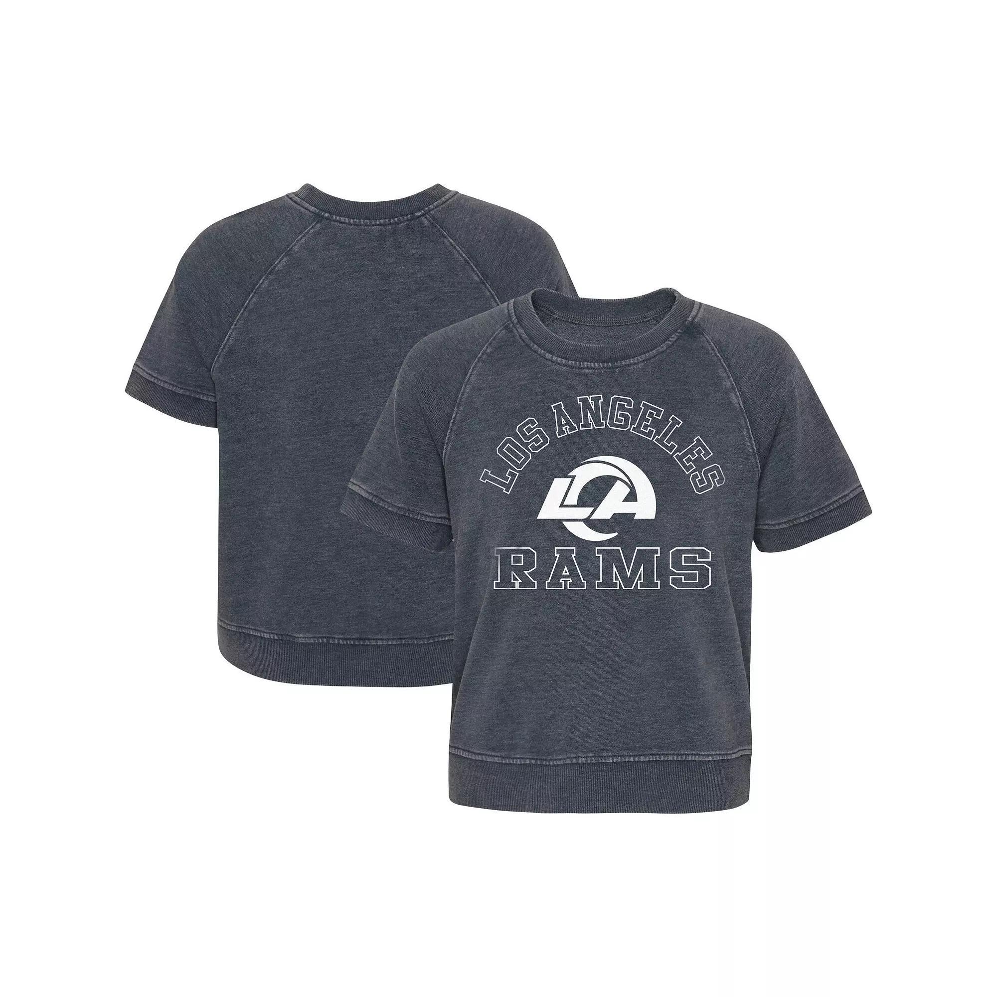 Girls Juniors Heather Charcoal Los Angeles Rams Cheer Squad Raglan T-Shirt, Women's, Size: XL Product Image