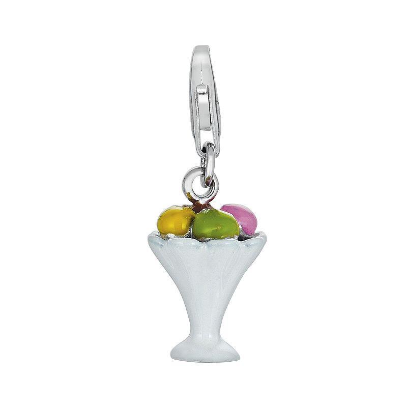 Sterling Silver Ice Cream Sundae Charm, Womens Product Image