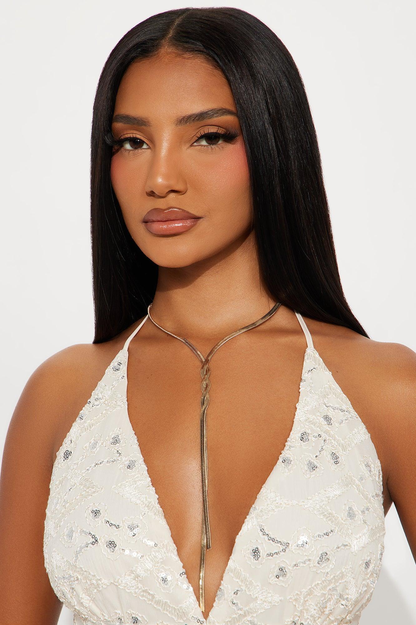 Julia Twisted Lariat Necklace - Gold Product Image
