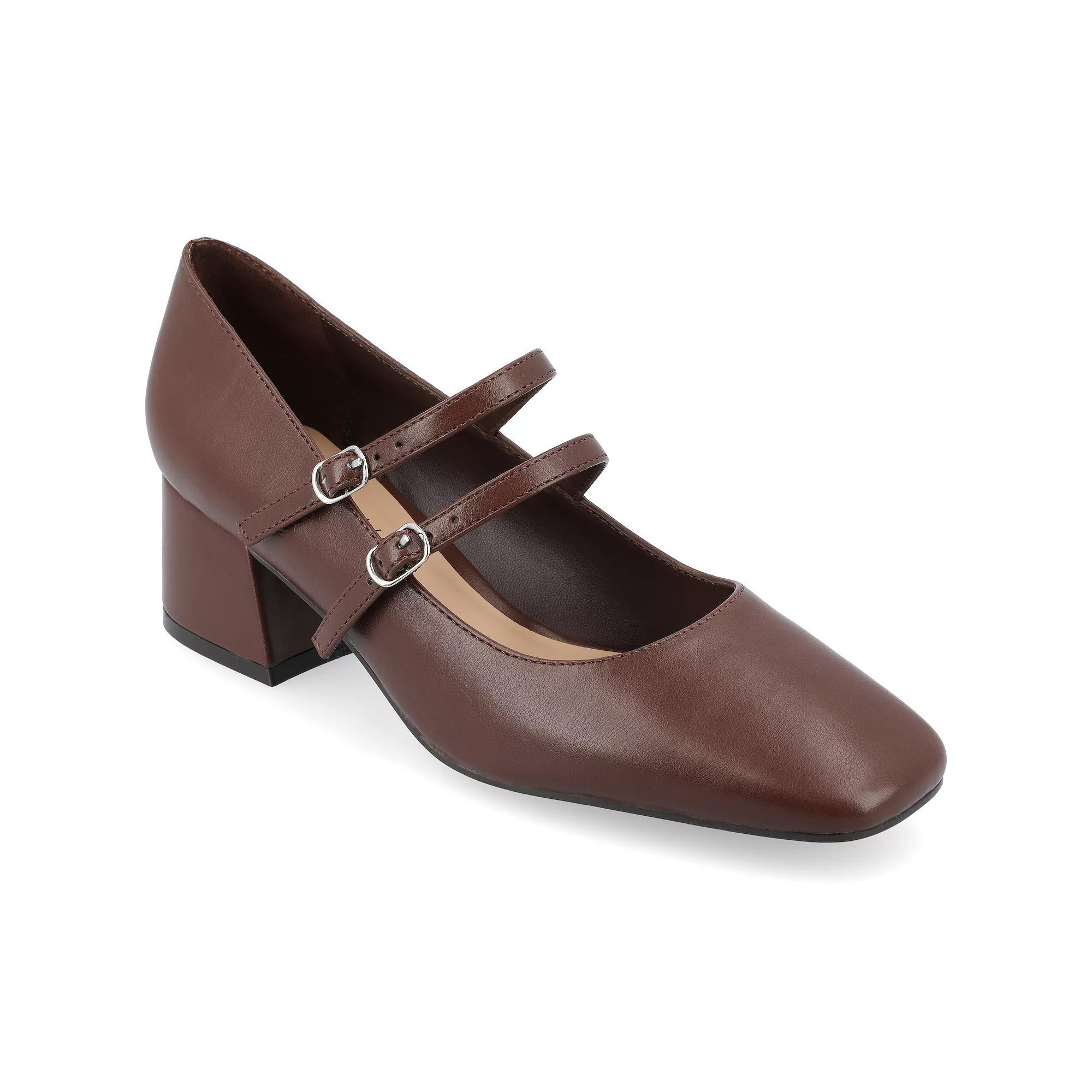 Journee Nally Women's Tru Comfort Foam Faux Leather Mary Jane Pumps, Size: 12, Brown Product Image
