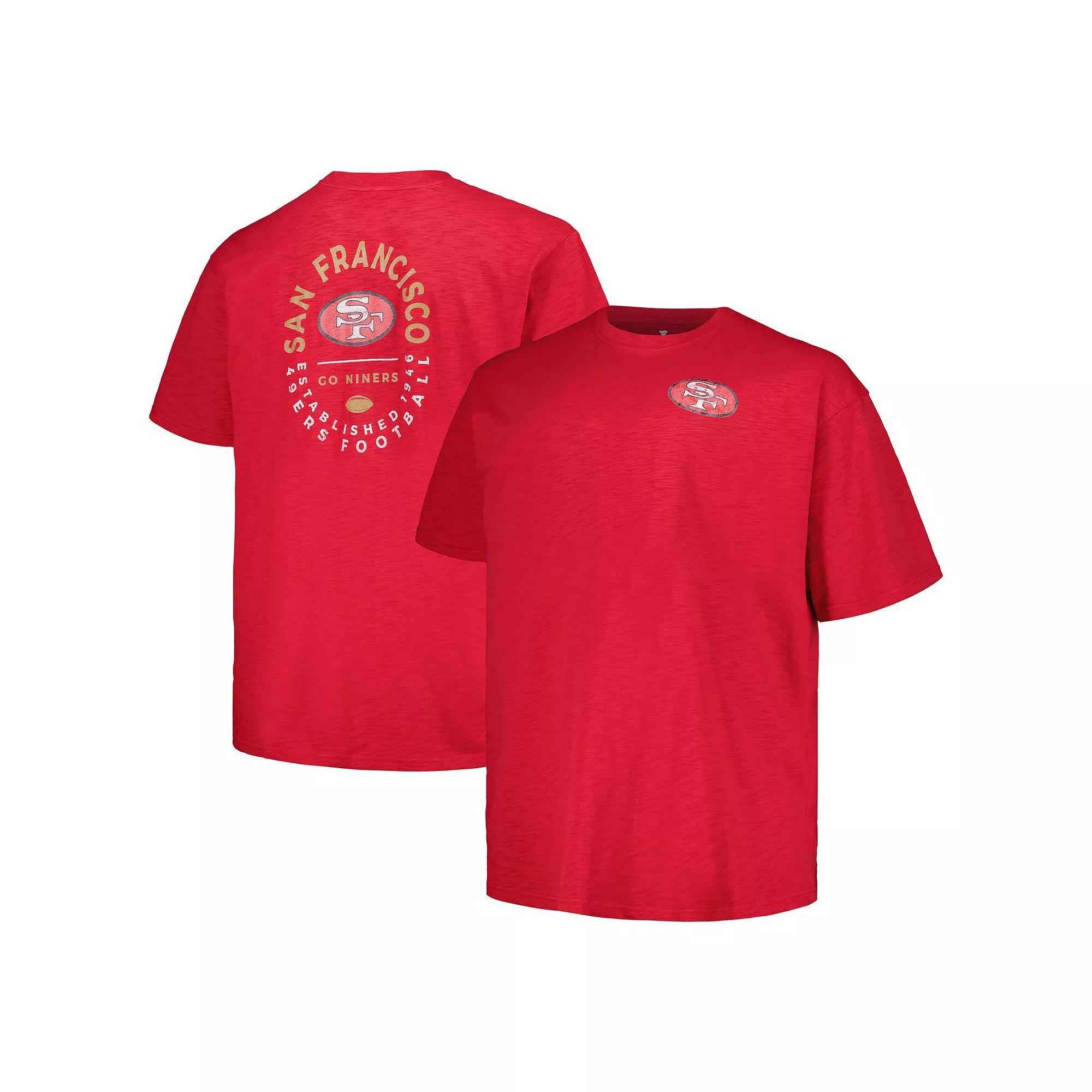 Men's Profile Scarlet San Francisco 49ers Big & Tall Two-Hit Throwback T-Shirt, Size: XLT, Red Product Image