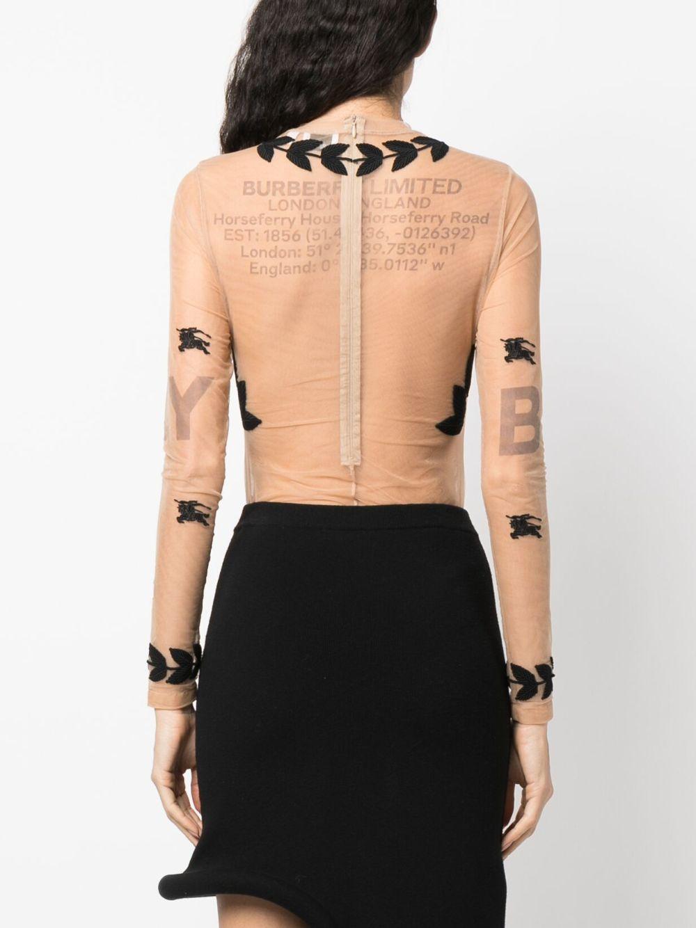EKD embroidered stretch tulle bodysuit Product Image