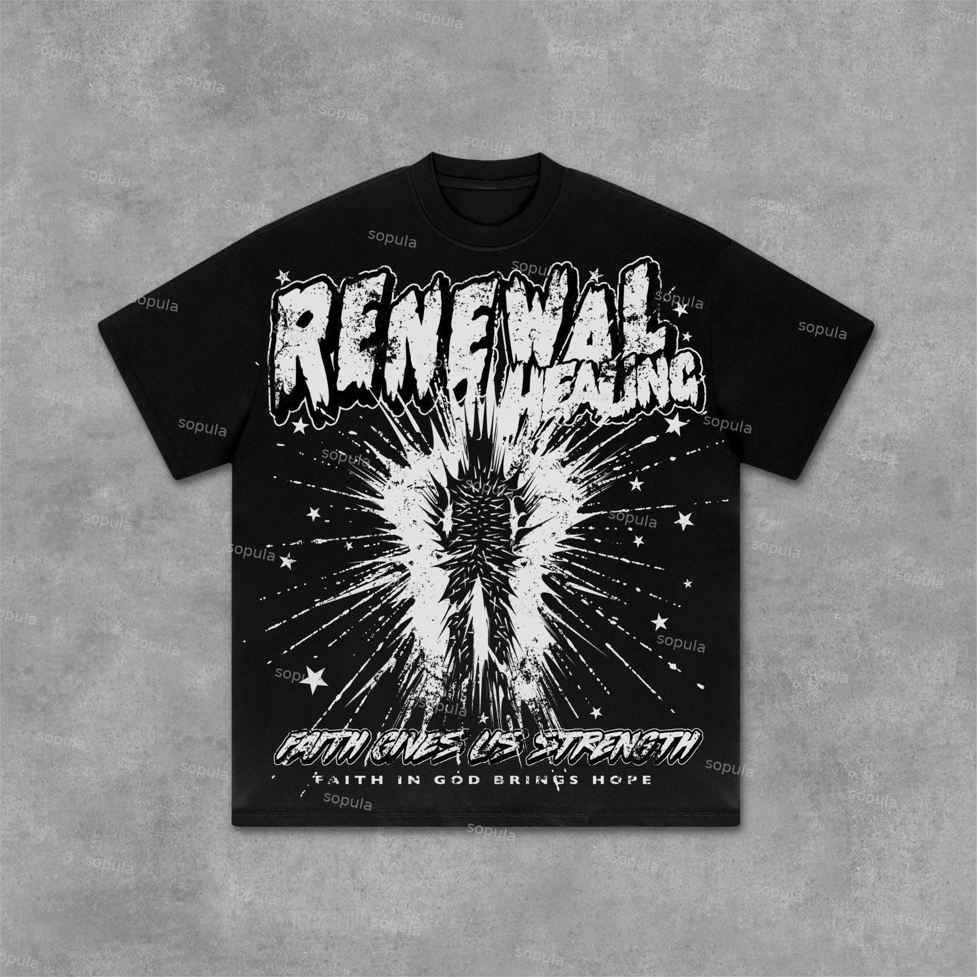 Rebirth - Vintage Old Graphic Cotton T-Shirt Product Image