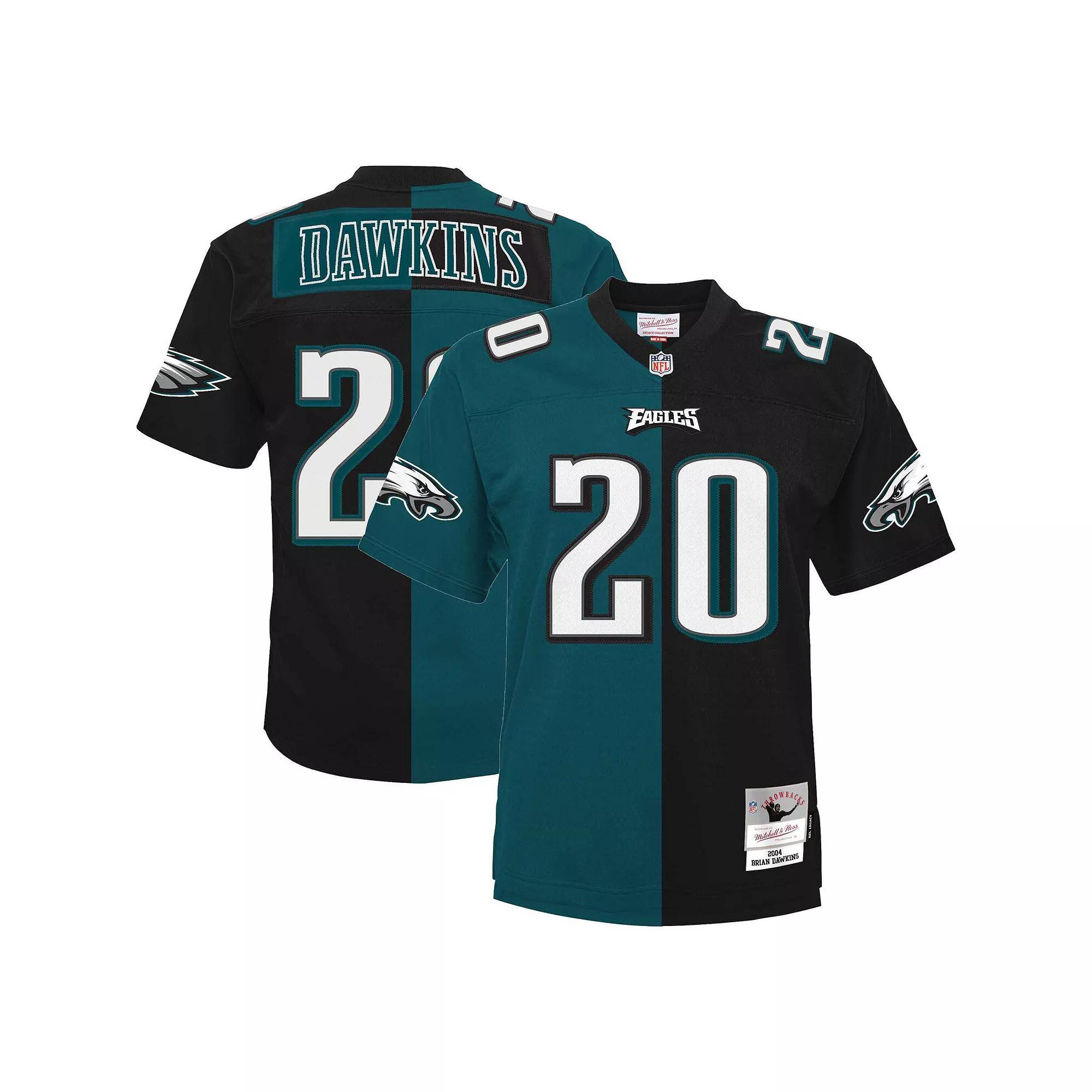 Mens Mitchell & Ness Brian Dawkins Midnight /Black Philadelphia Eagles Big & Tall Split Legacy Retired Player Replica Jersey Product Image