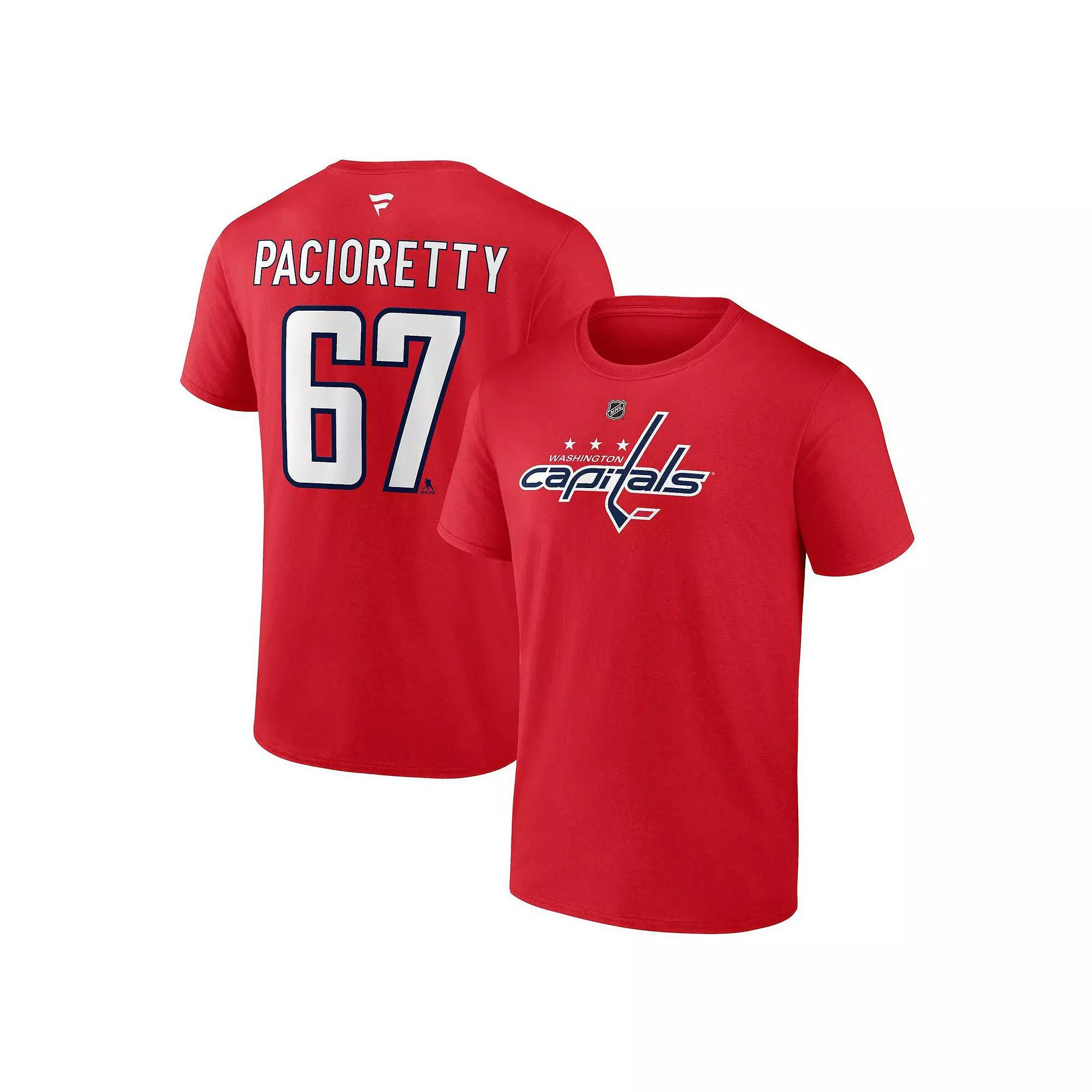 Men's Fanatics Branded Max Pacioretty Red Washington Capitals Authentic Stack Name & Number T-Shirt, Size: XL Product Image