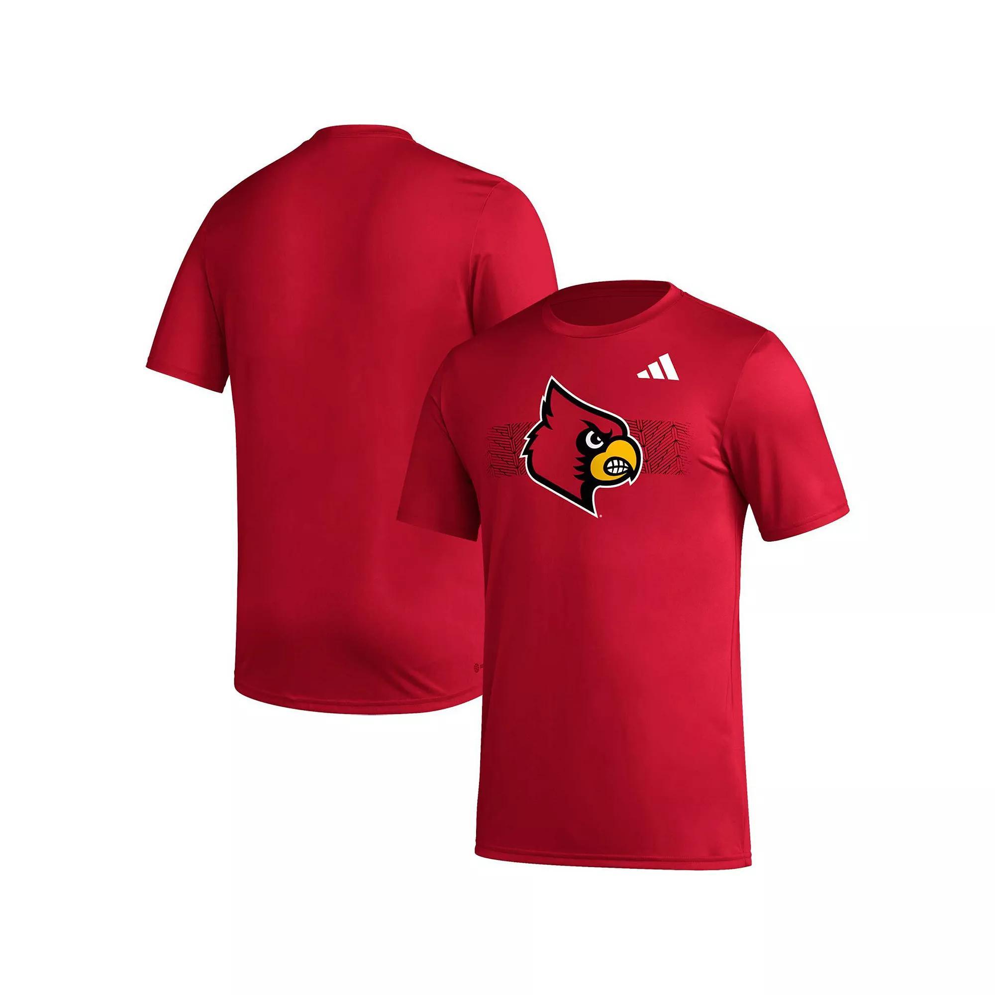 Men's adidas Red Louisville Cardinals Pregame AEROREADY T-Shirt, Size: Large Product Image