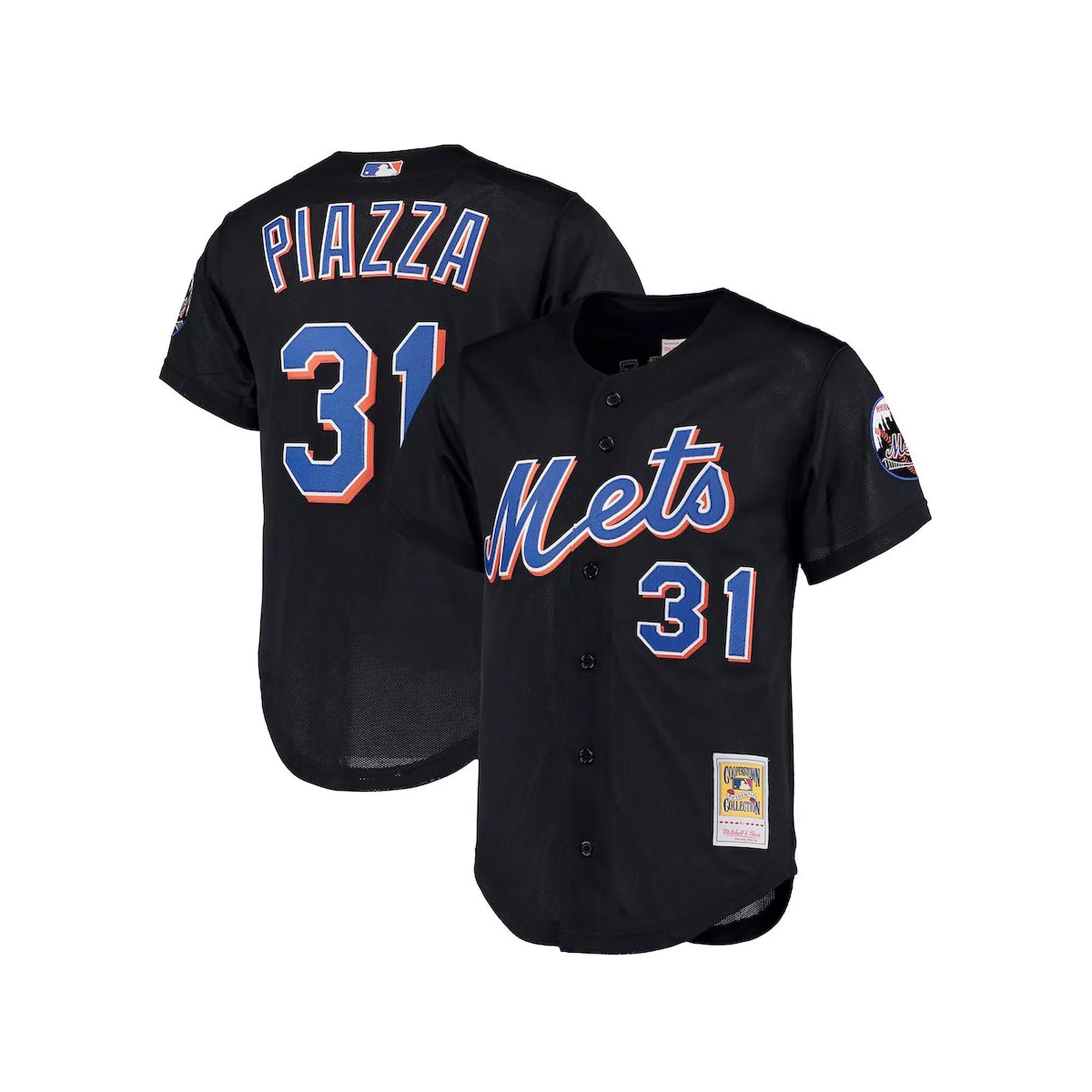 Mens Mitchell & Ness Mike Piazza New York Mets Big & Tall Cooperstown Collection Mesh Button-Up Jersey Product Image