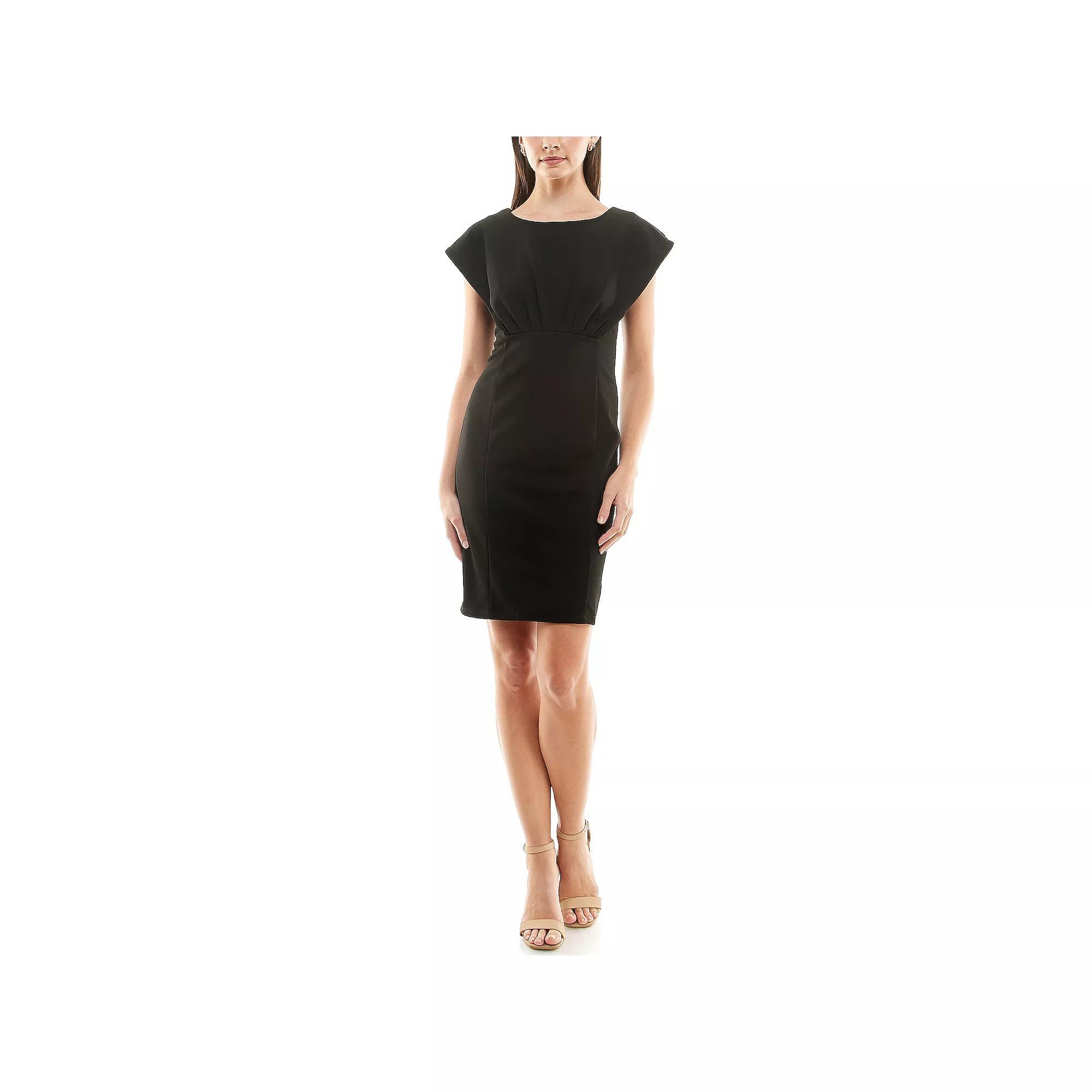 Women's Nina Leonard Scoop Neck Sheath Dress, Size: XL, Ivory Product Image