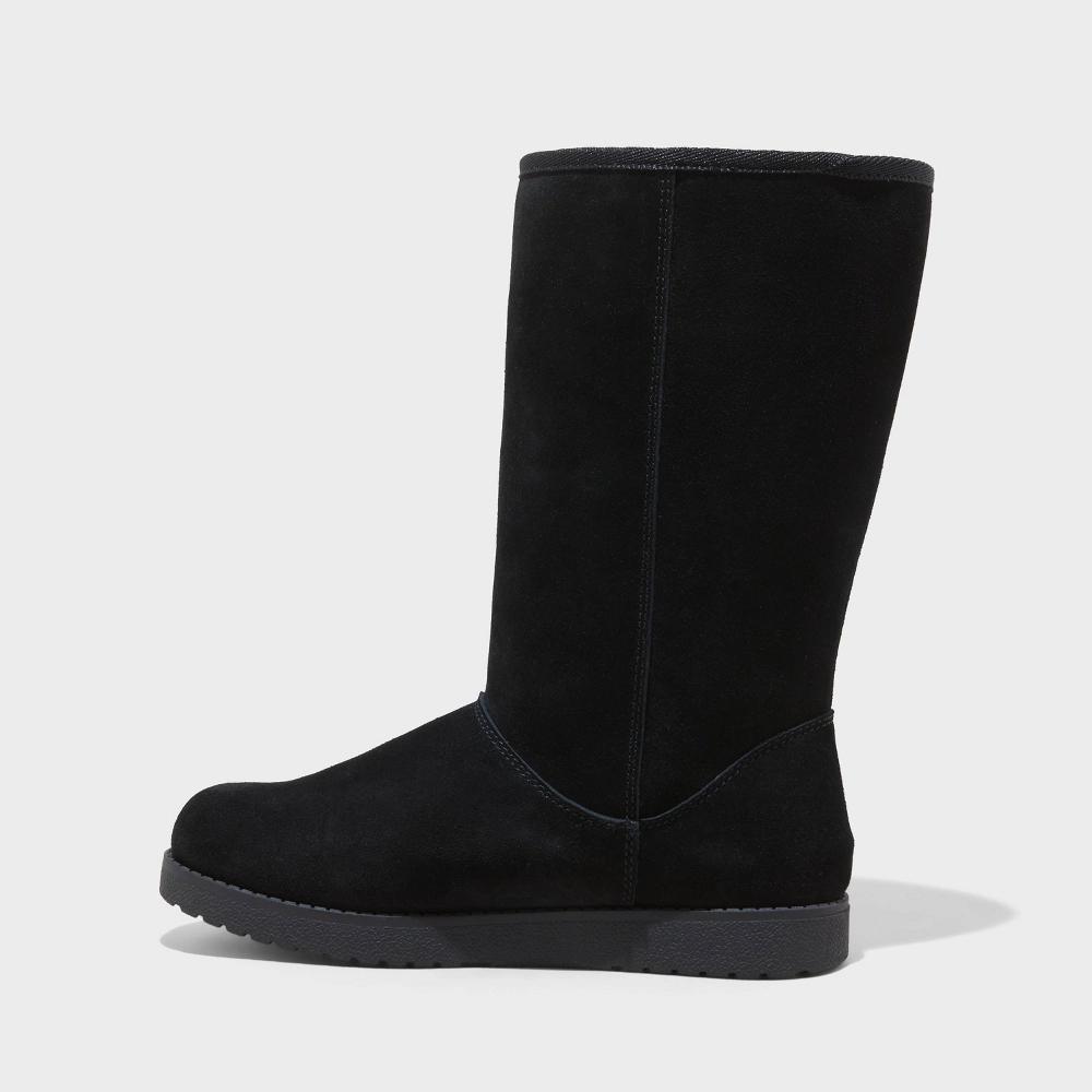 Womens Sarah Suede Shearling Winter Boots - Universal Thread Black 5 Product Image
