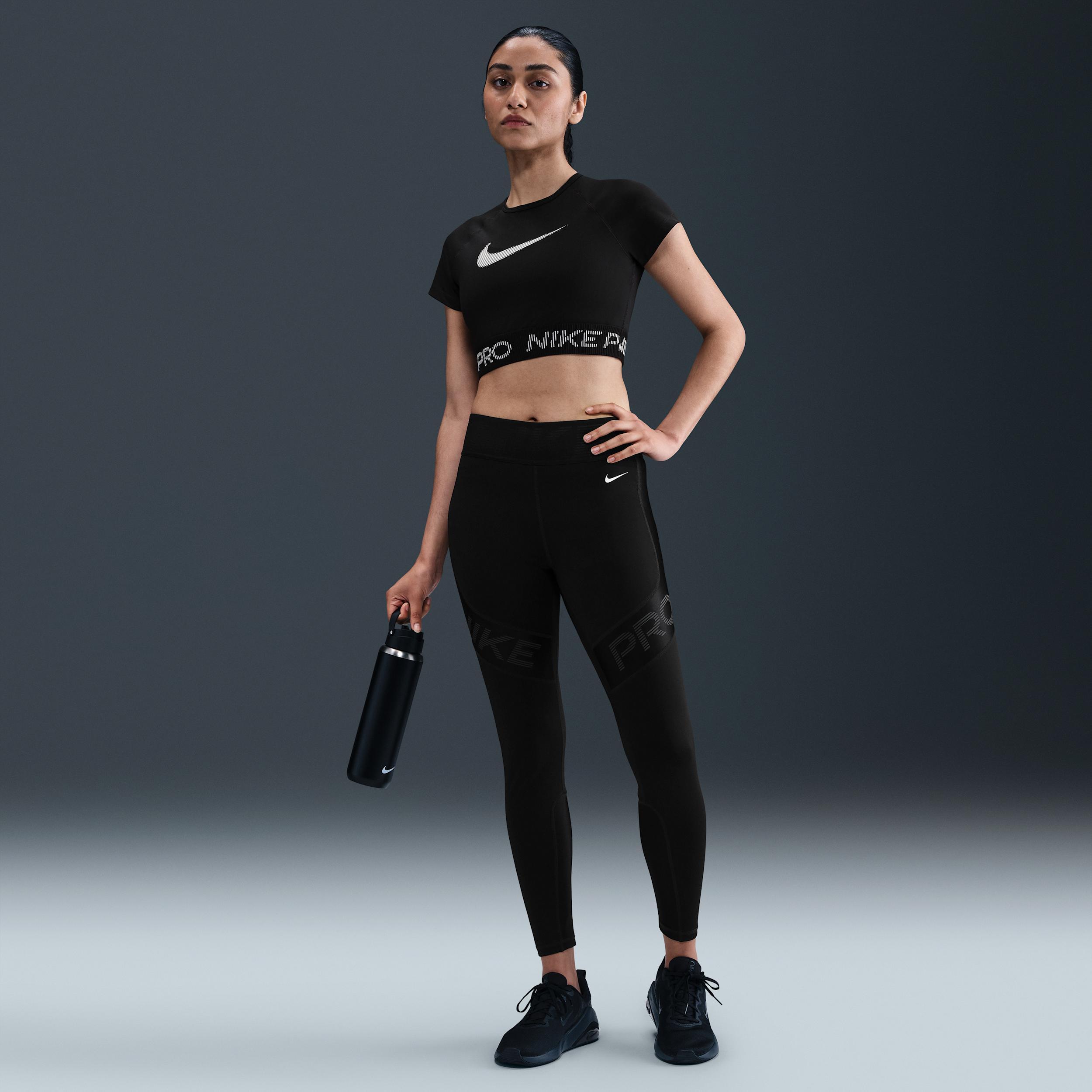 Women's Nike Pro Dri-FIT Short-Sleeve Cropped Graphic Top Product Image