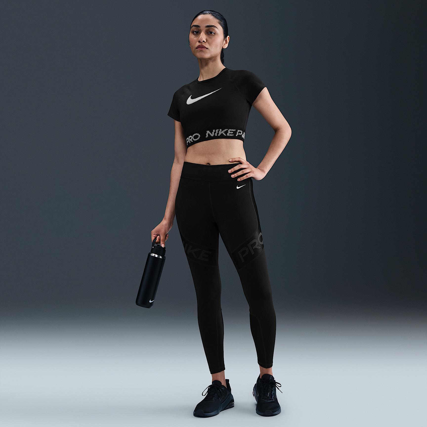 Women's Nike Pro Dri-FIT Short-Sleeve Cropped Graphic Top Product Image